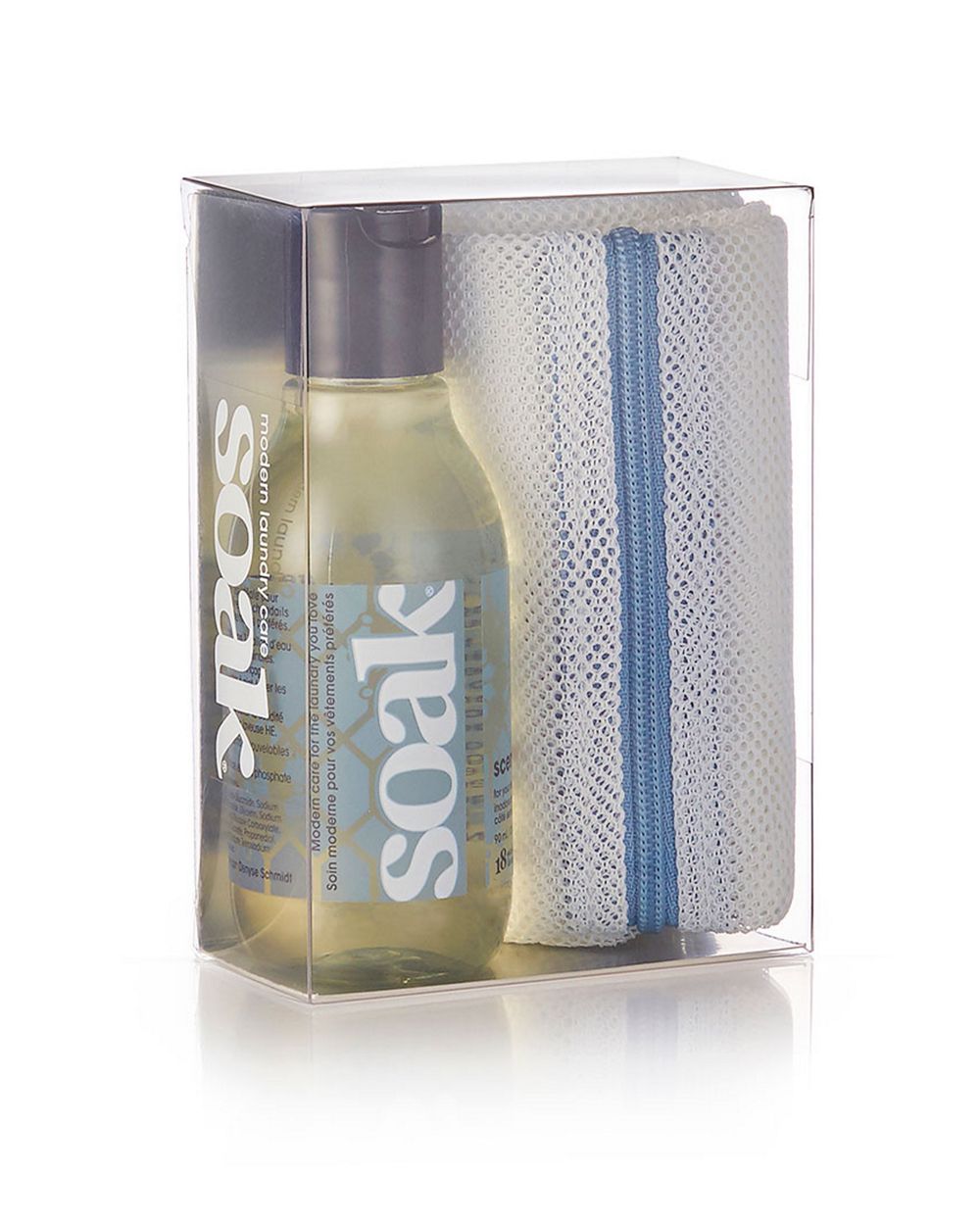 Soak Wash Bag with Travel Size Sensitive Laundry Wash in blue