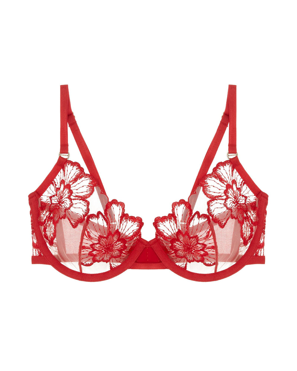 Catalina Wired Bra in red - product shot | Bluebella