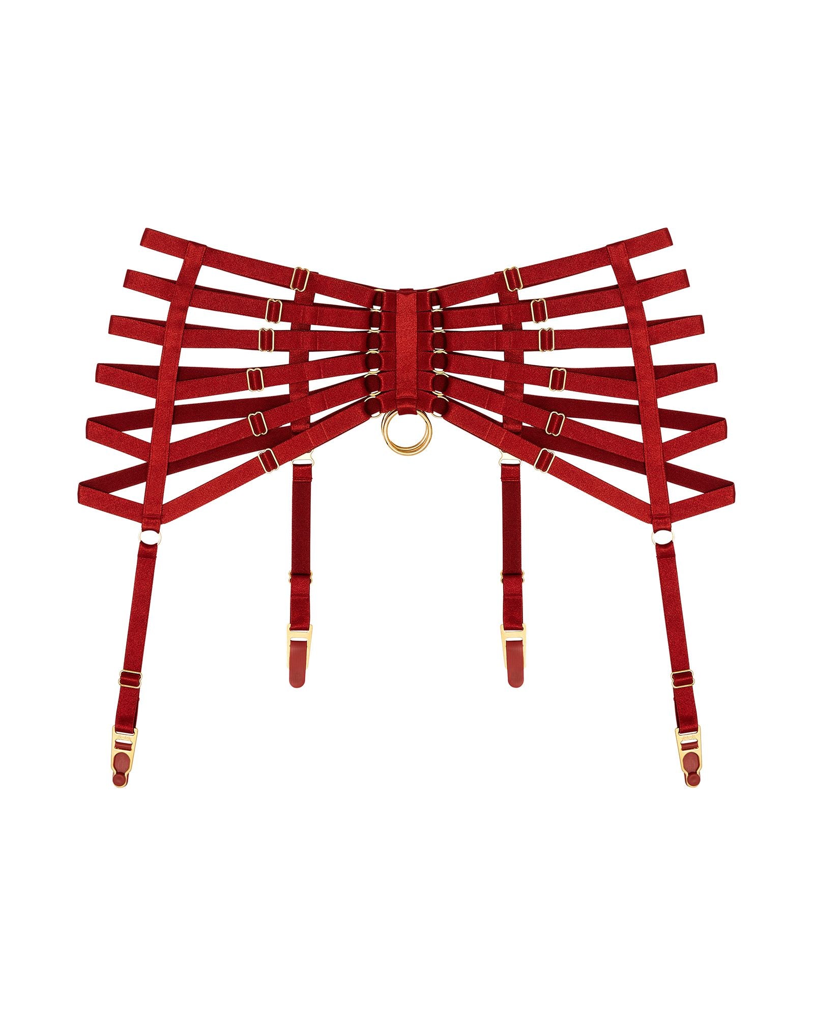 Bordelle Bondage Webbed Suspender in red