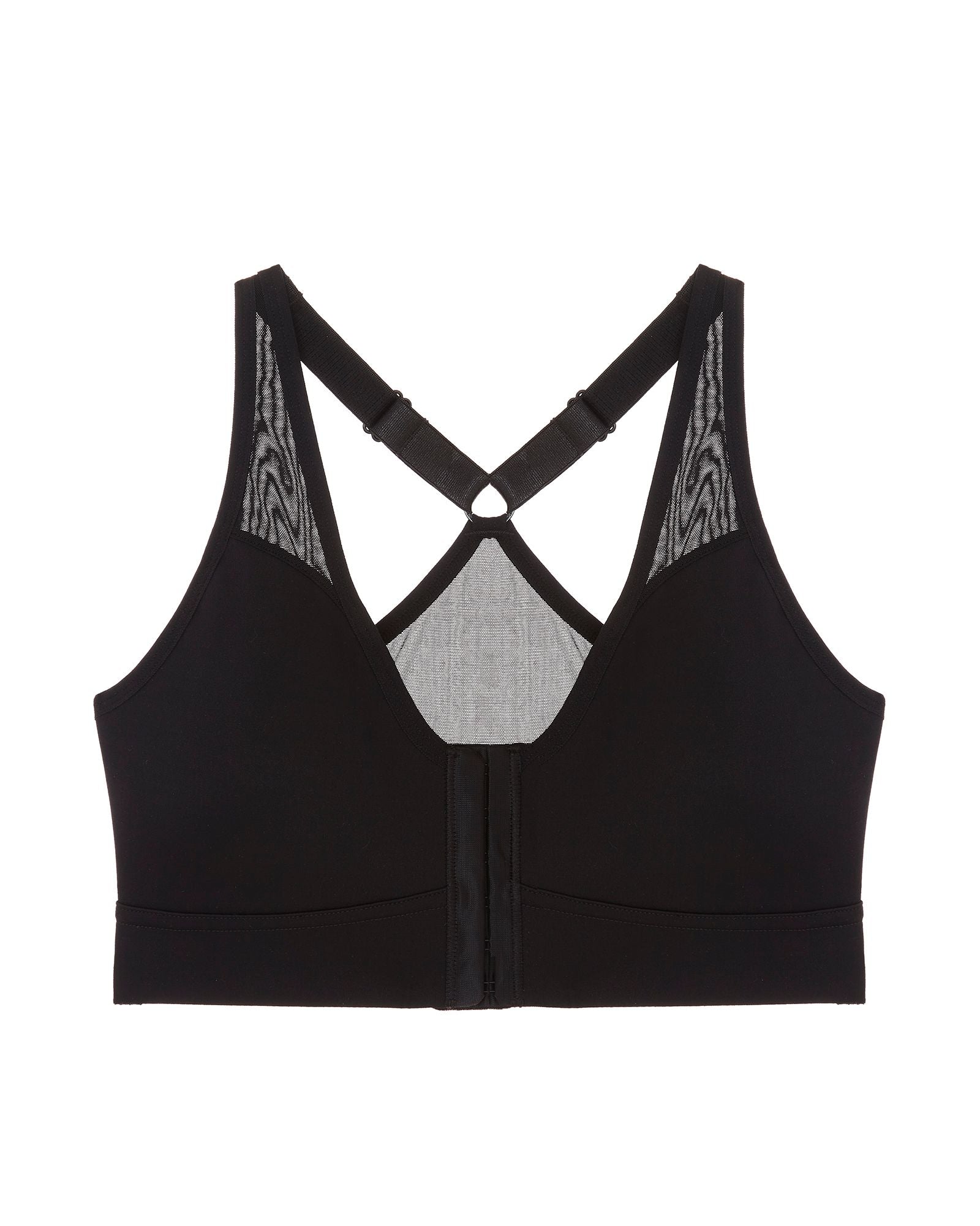 AnaOno Bianca Pocketed Compression Front Close Wireless Bra in black