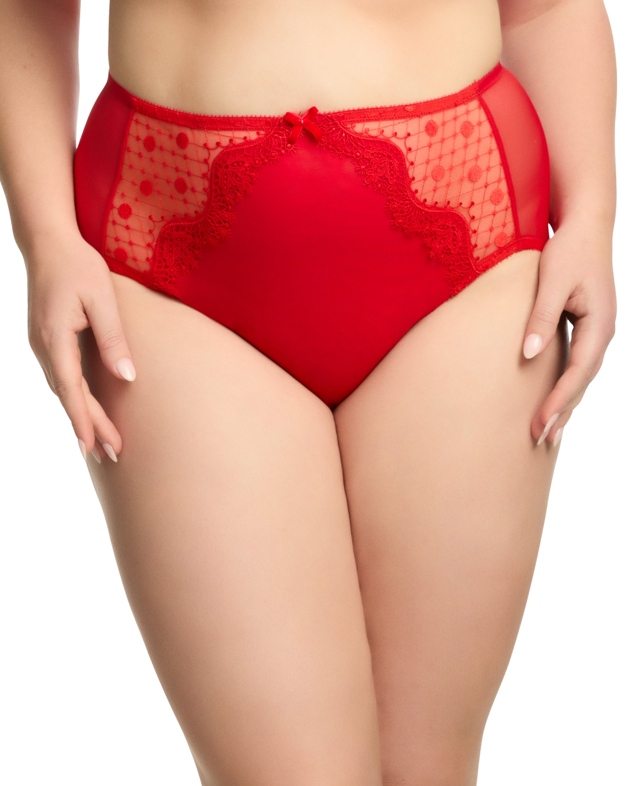 Dita Von Teese Vedette High Waist Brief in red