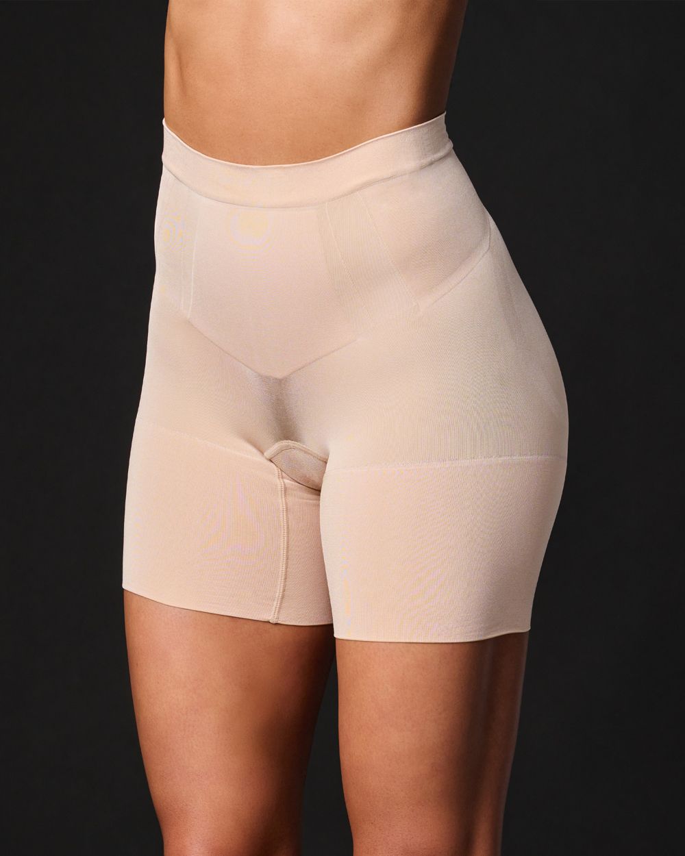 Spanx OnCore Mid Thigh Short in beige