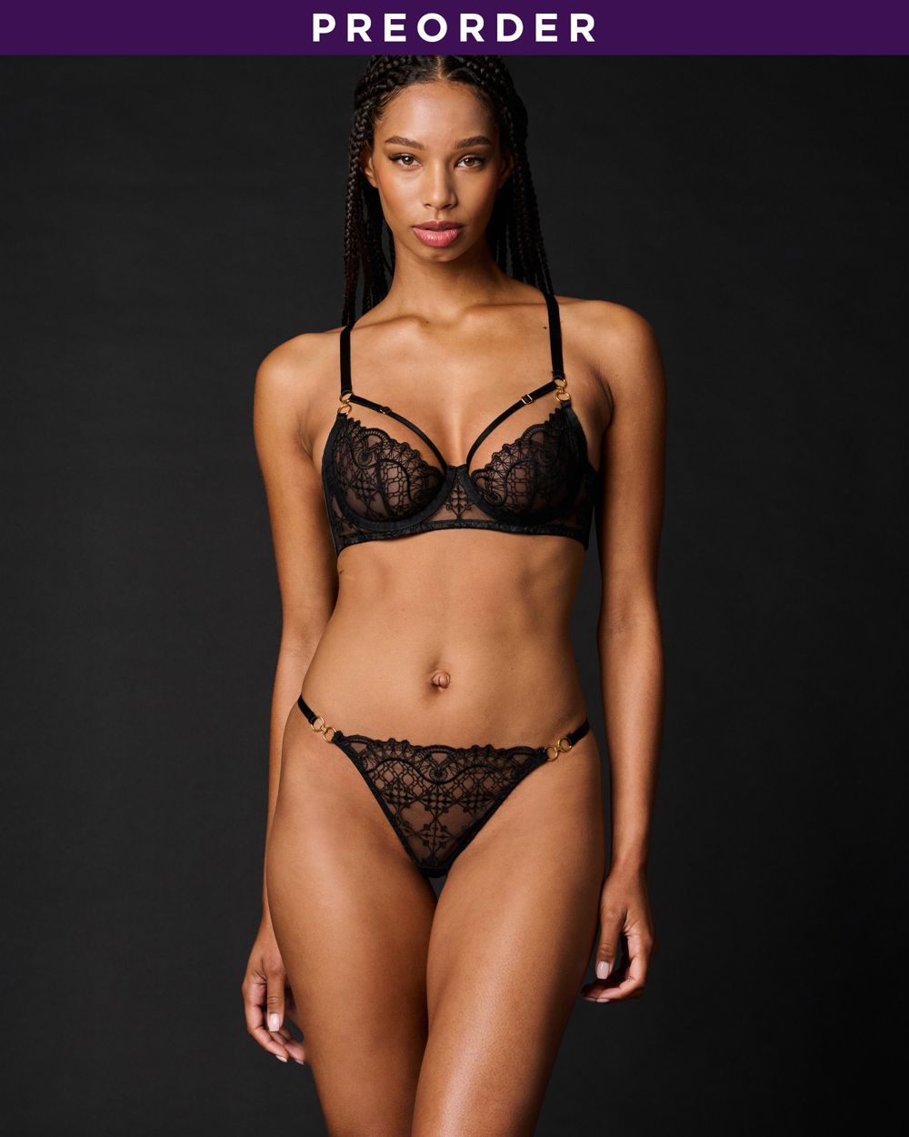 Bordelle Mari Balconette Wire Bra in black