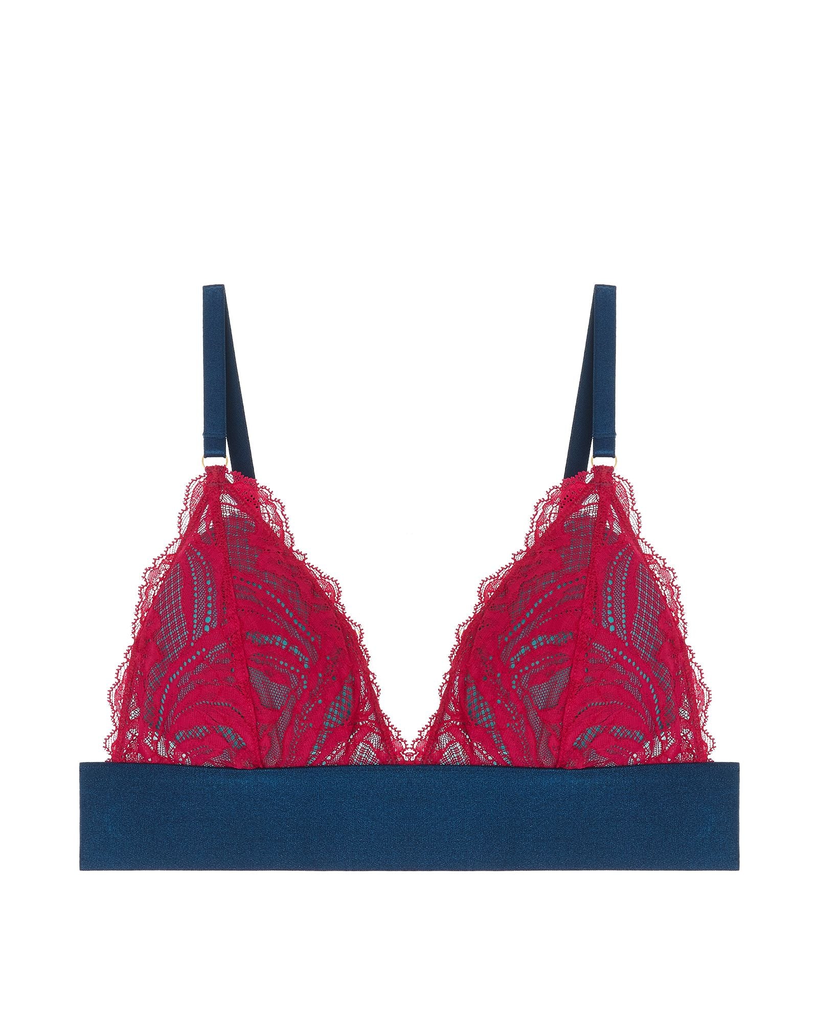 Dora Larsen Rubio Lace Triangle Bralette in pink