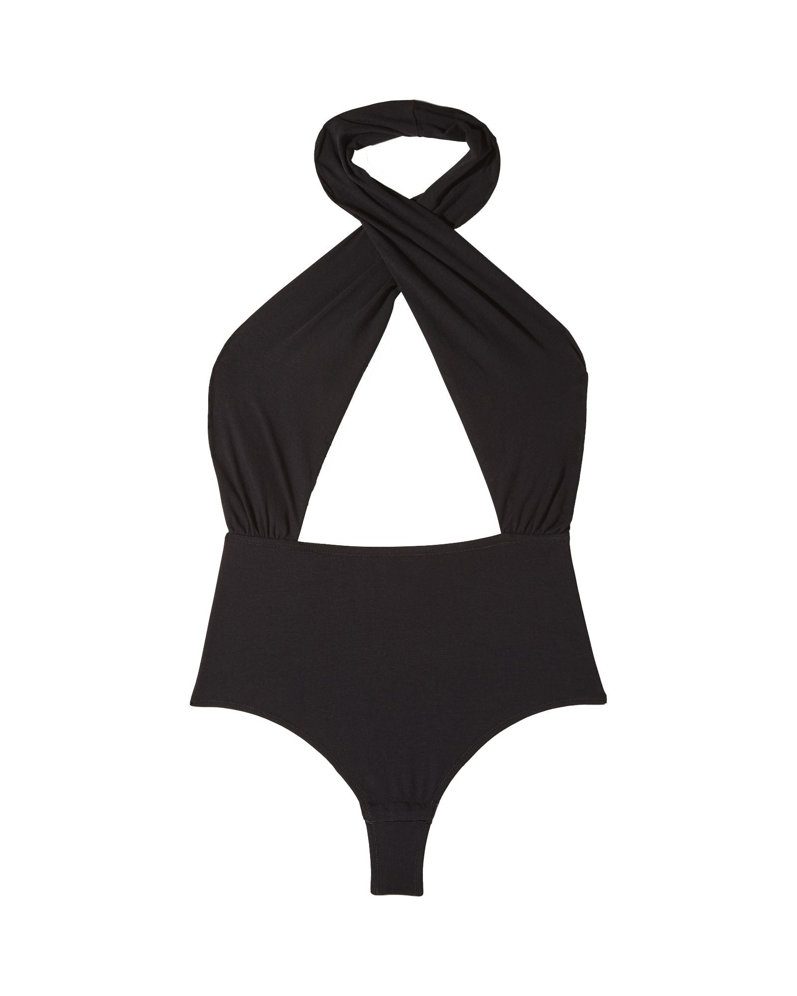 Cosabella Bisou Cross Halter Teddy in black