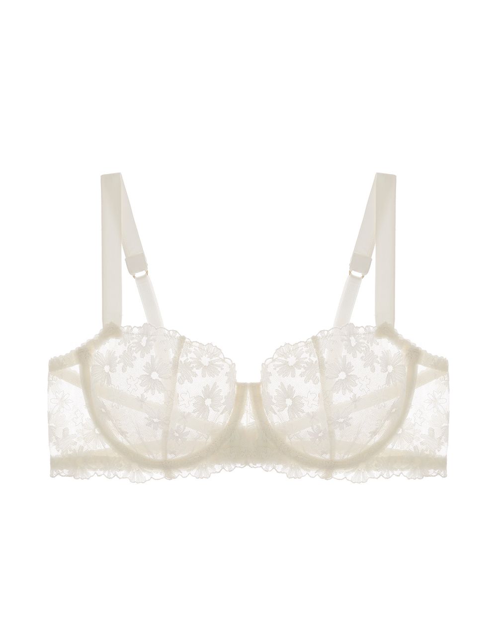 Fleur of England Daisy Balcony Bra in white