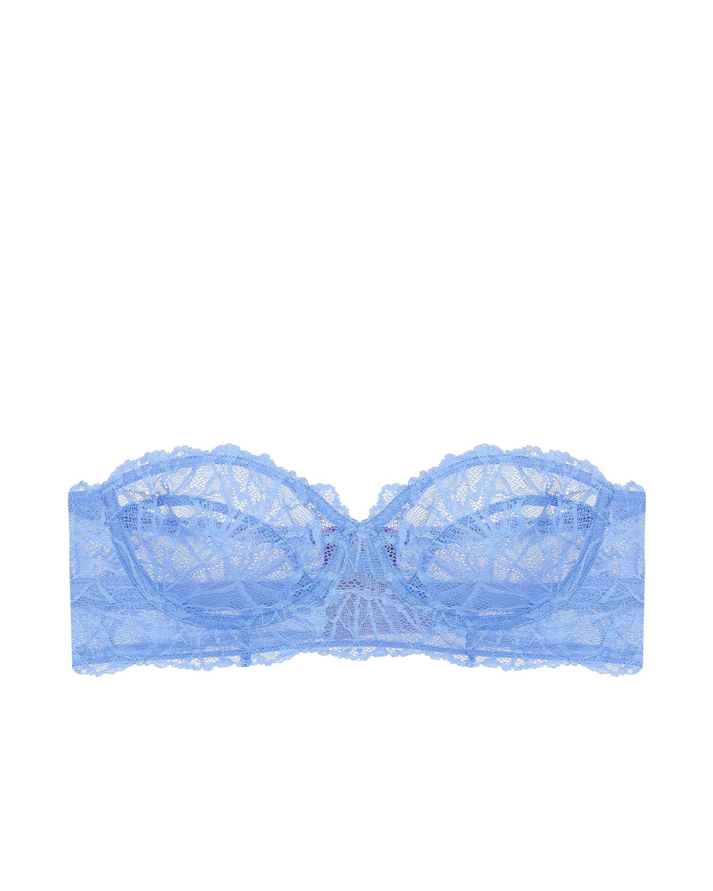 Dora Larsen Lena Graphic Lace Strapless Bra in blue
