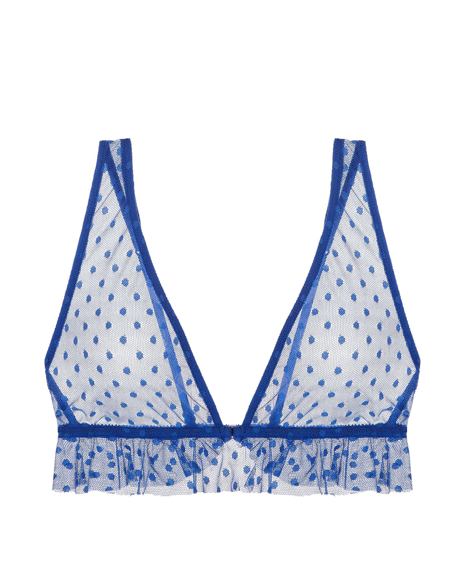 Only Hearts Coucou Lola Side Ruffle Bralette in blue