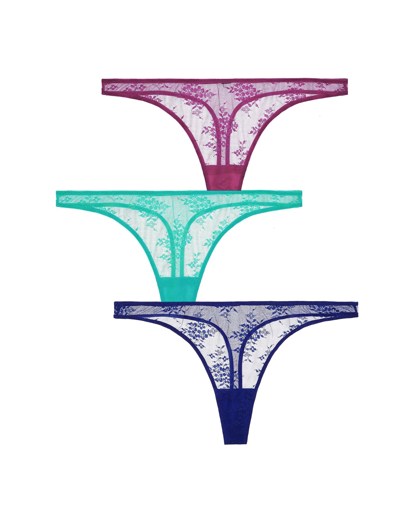 Journelle Romy Thong 3 Pack in purple