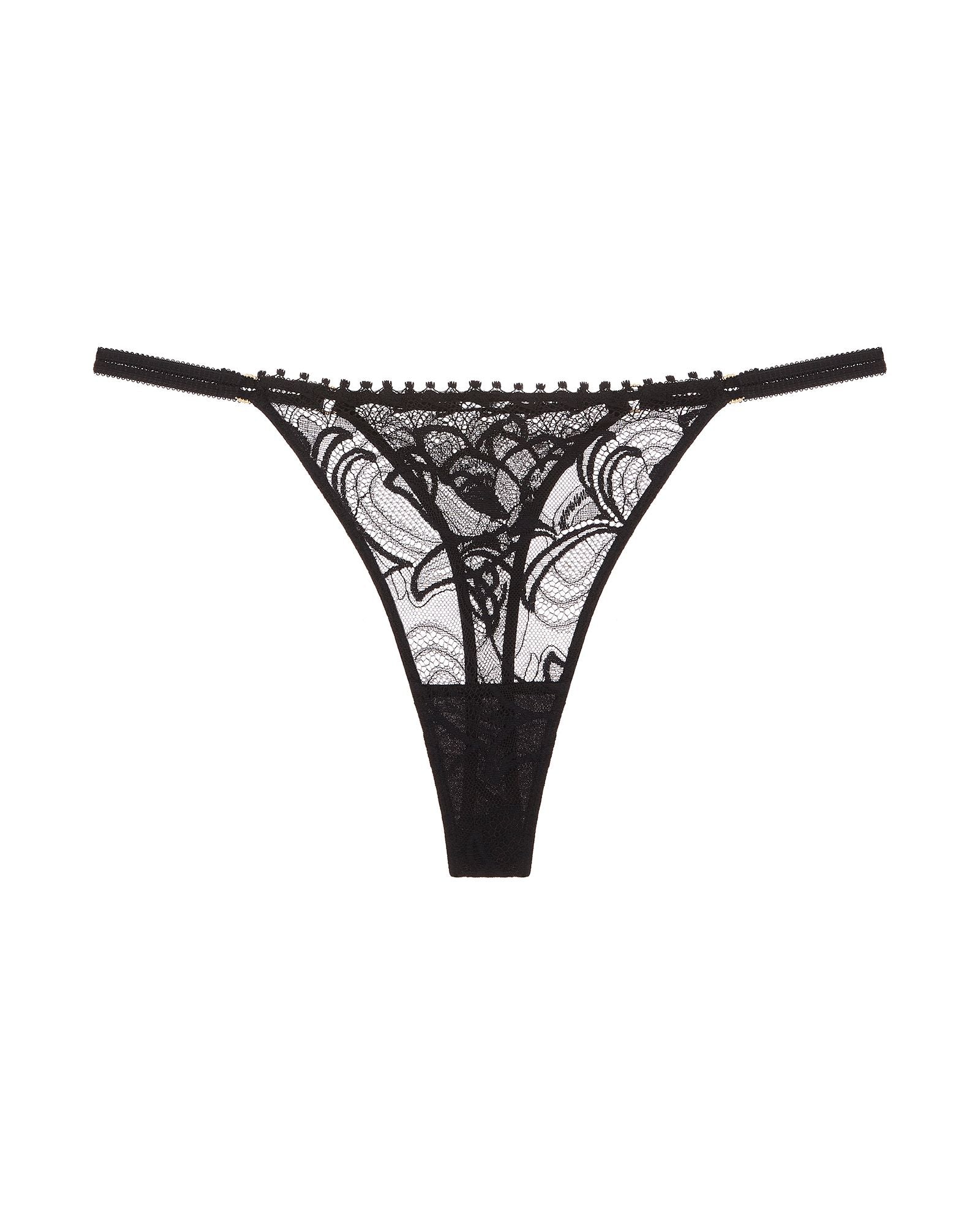 Huit Nuit Folles String Thong in black