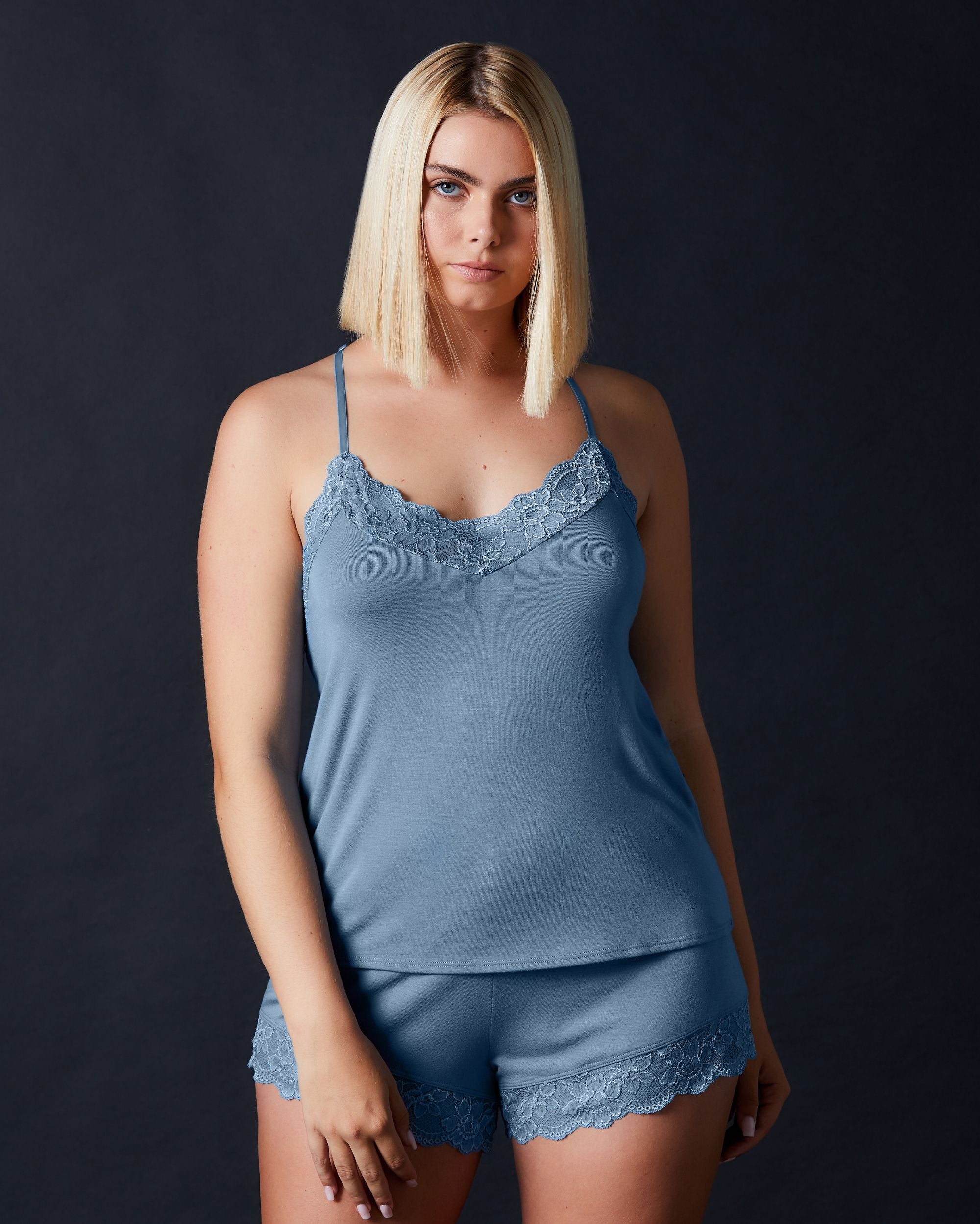Journelle Emma Cami Tap Short Set in blue
