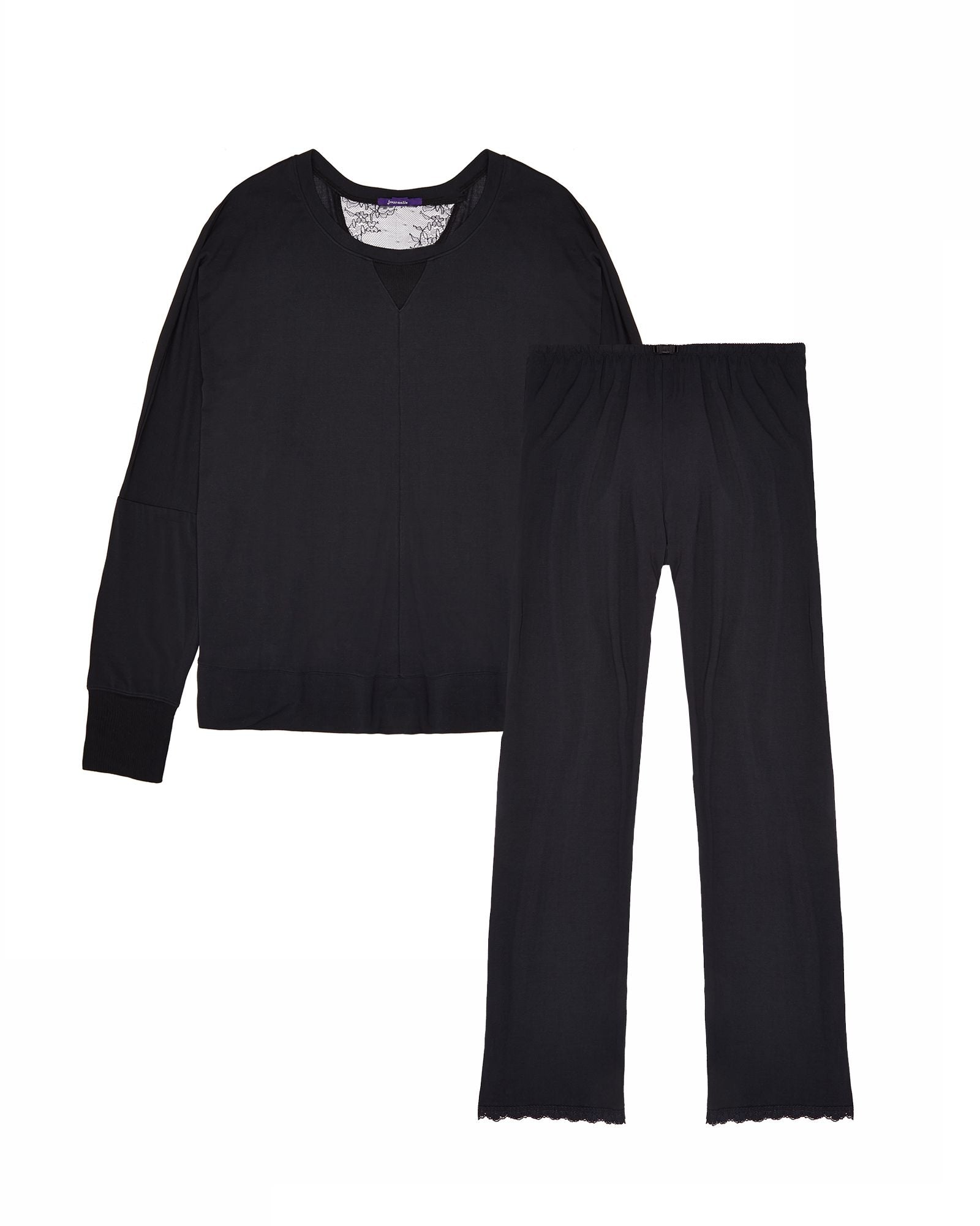 Journelle Emma Pullover Lounge Pant Set in black