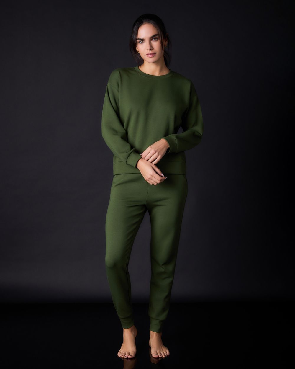 Journelle Sienna Sweatshirt Jogger Set in green