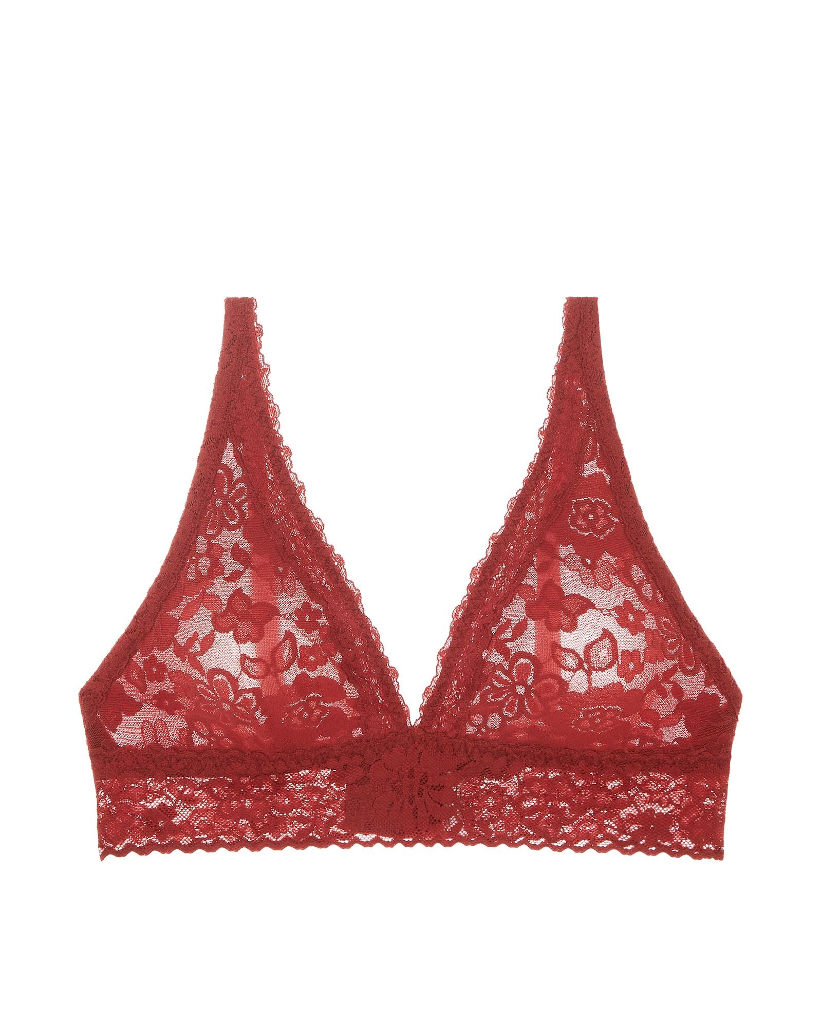 Journelle Lace Plunge Bralette in red