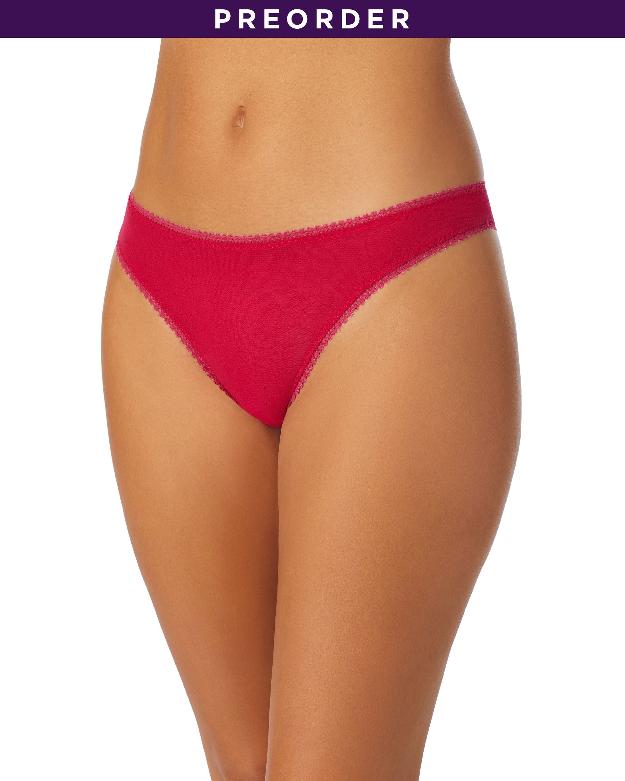 OnGossamer Solid Mesh Hip-G Thong in red