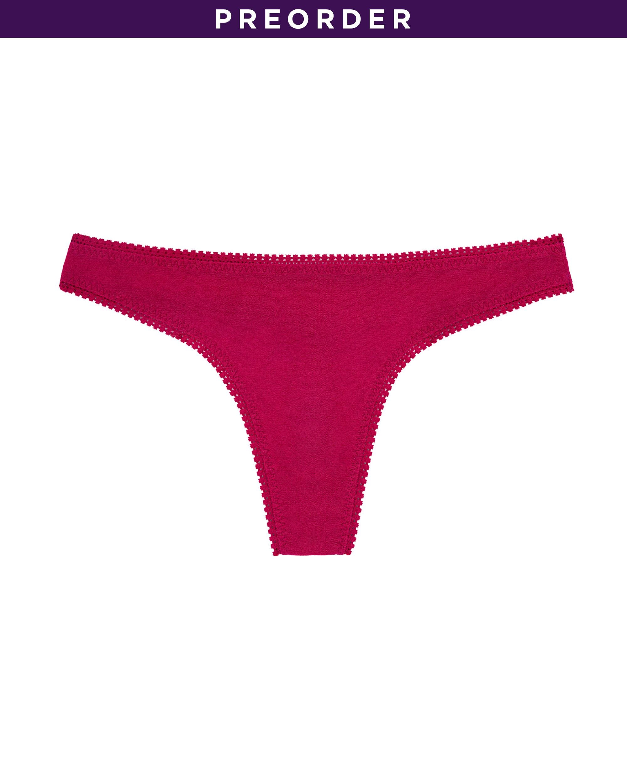OnGossamer Solid Mesh Hip-G Thong in red