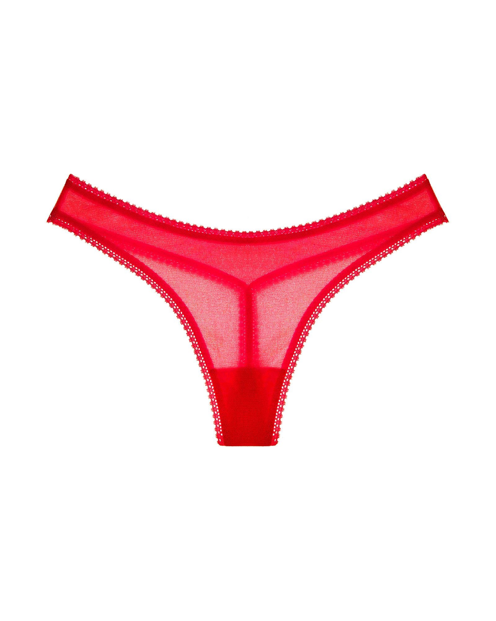 OnGossamer Solid Mesh Hip-G Thong in red
