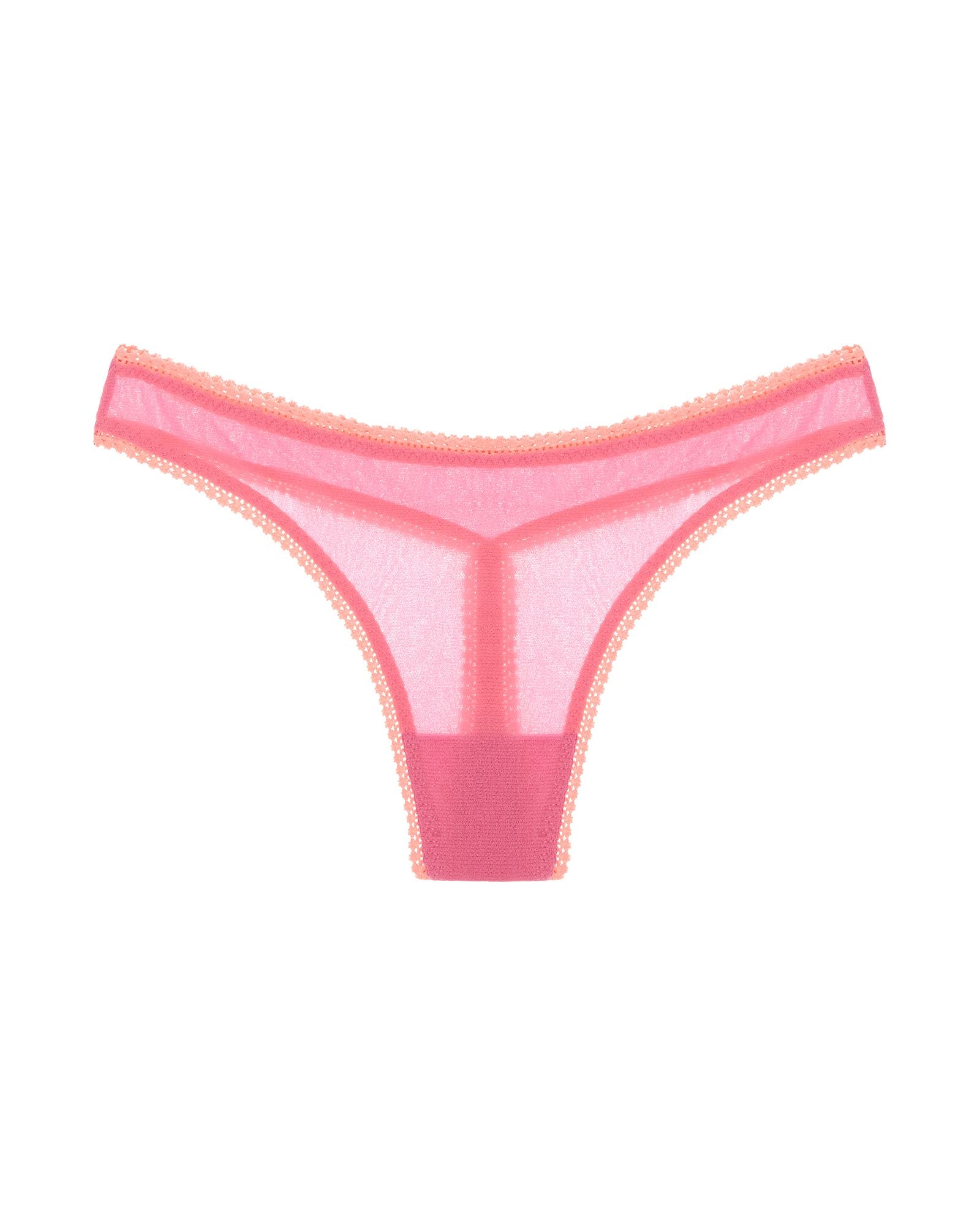OnGossamer Solid Mesh Hip-G Thong in pink