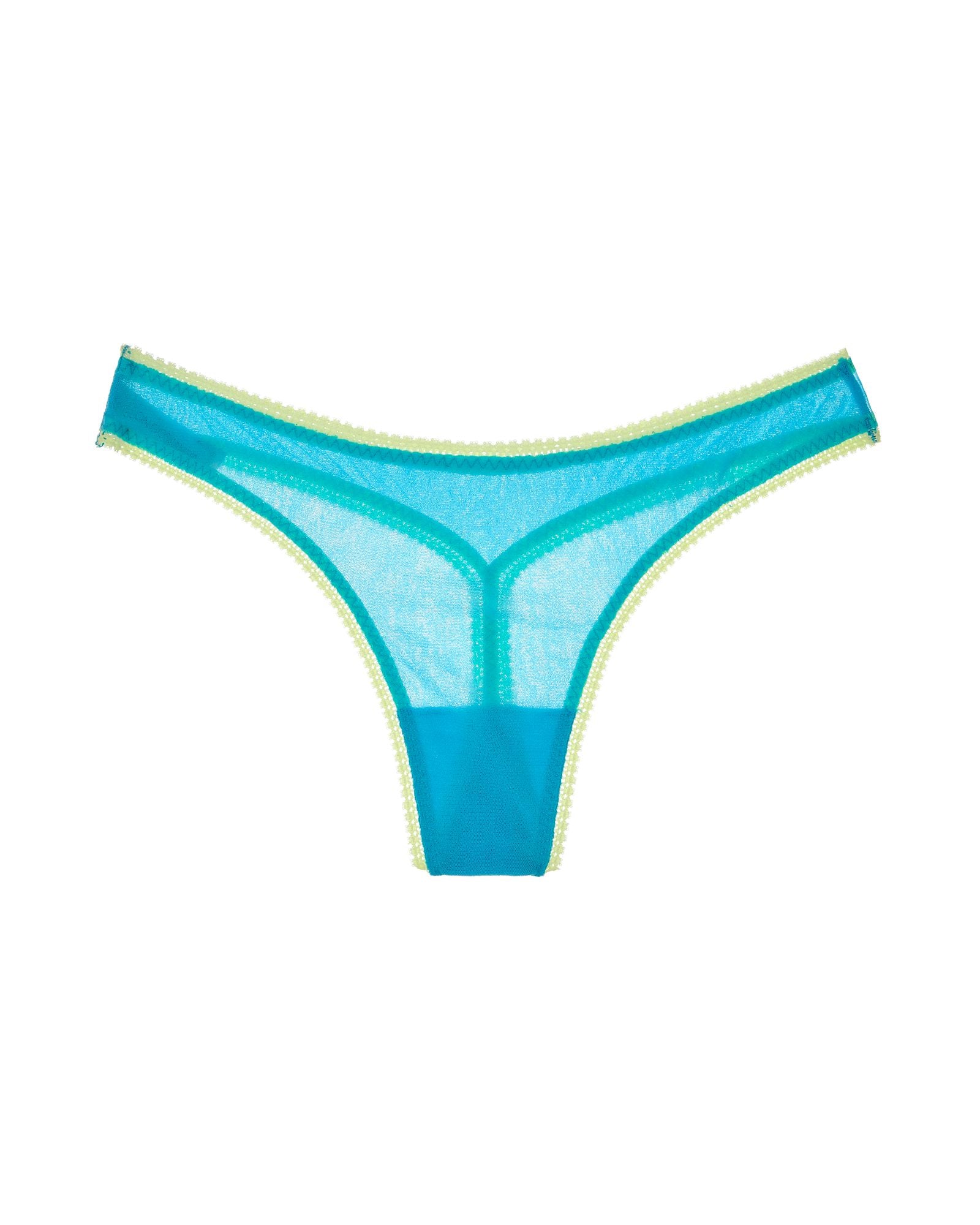 OnGossamer Solid Mesh Hip-G Thong in blue