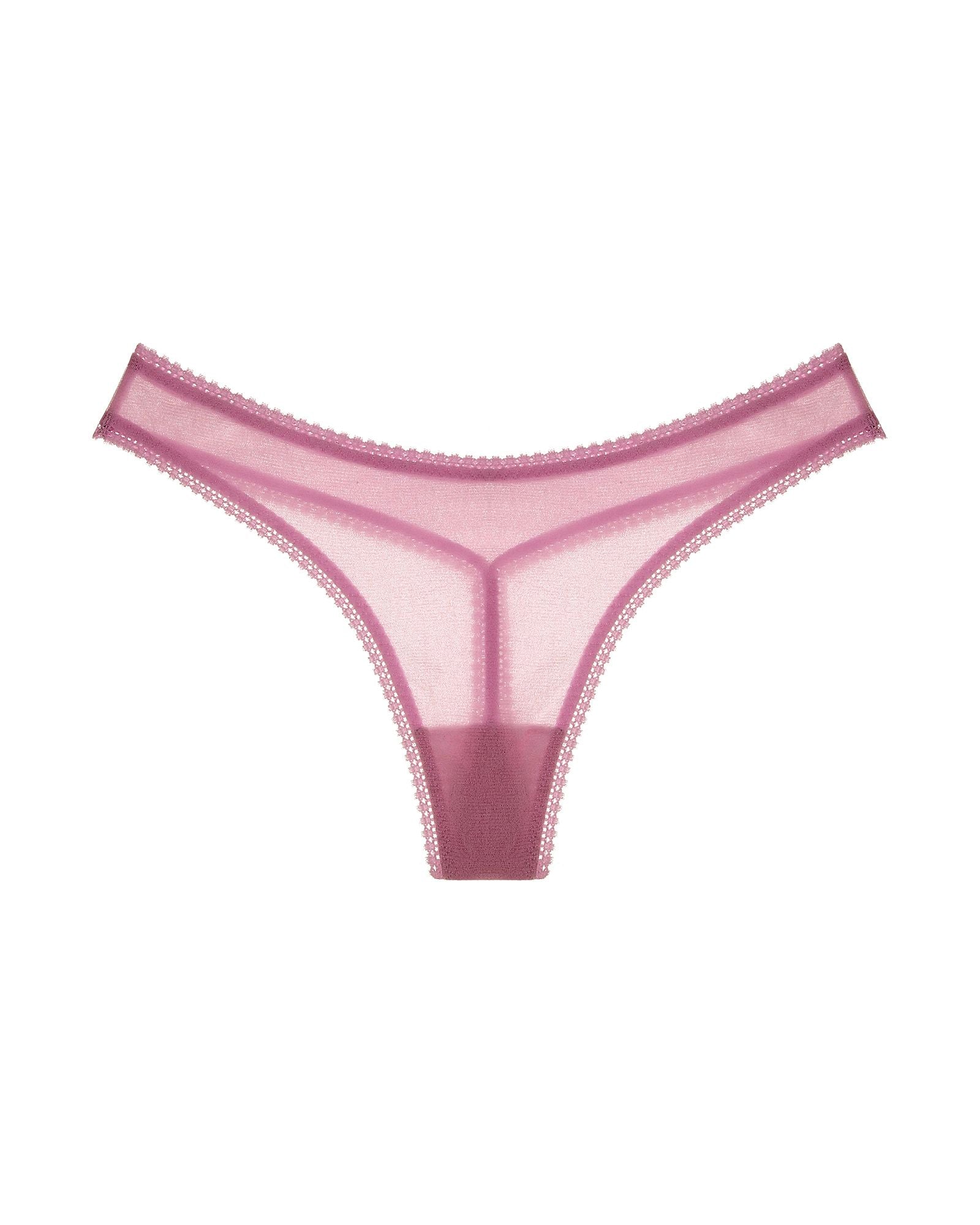 OnGossamer Solid Mesh Hip-G Thong in pink