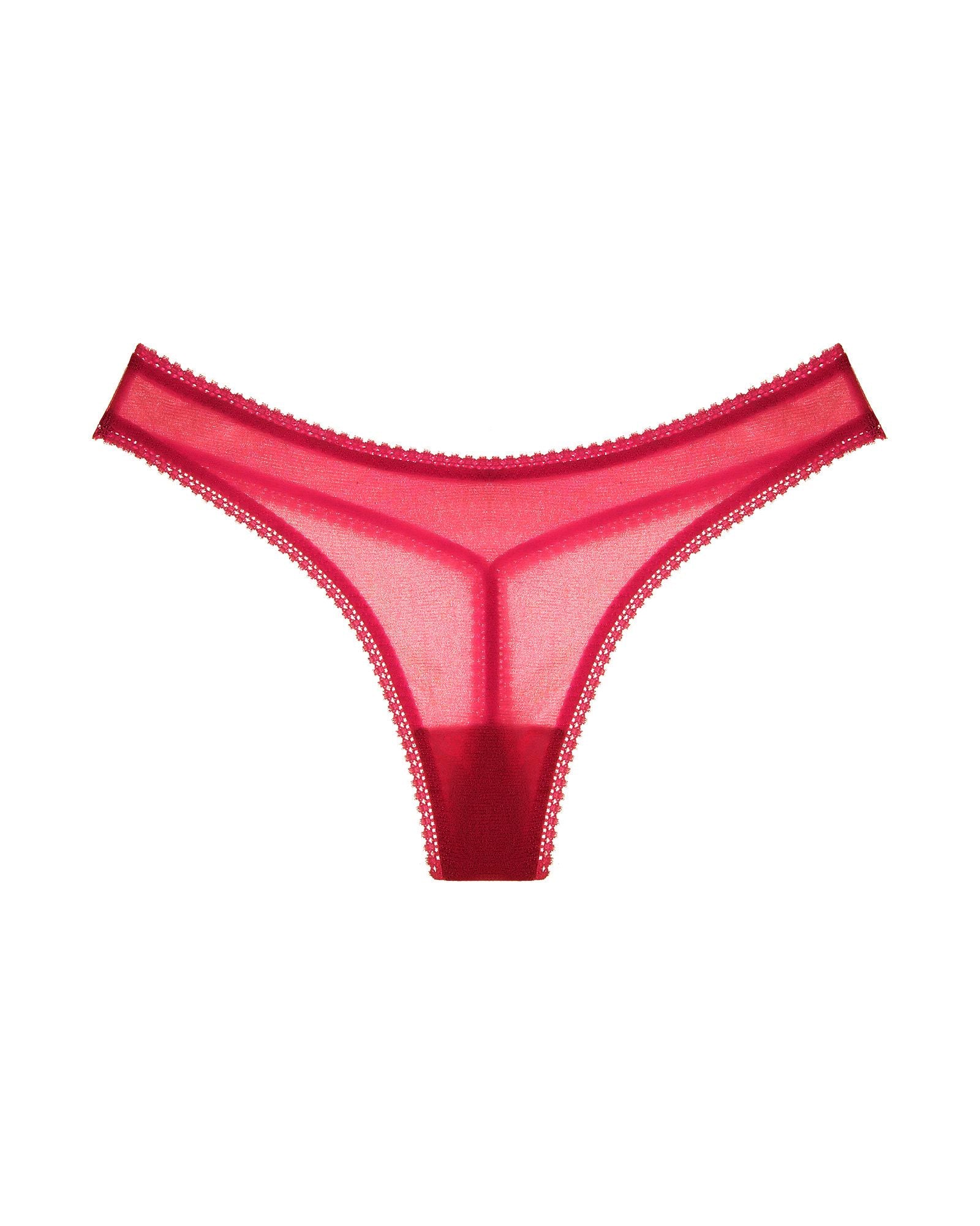 OnGossamer Solid Mesh Hip-G Thong in red