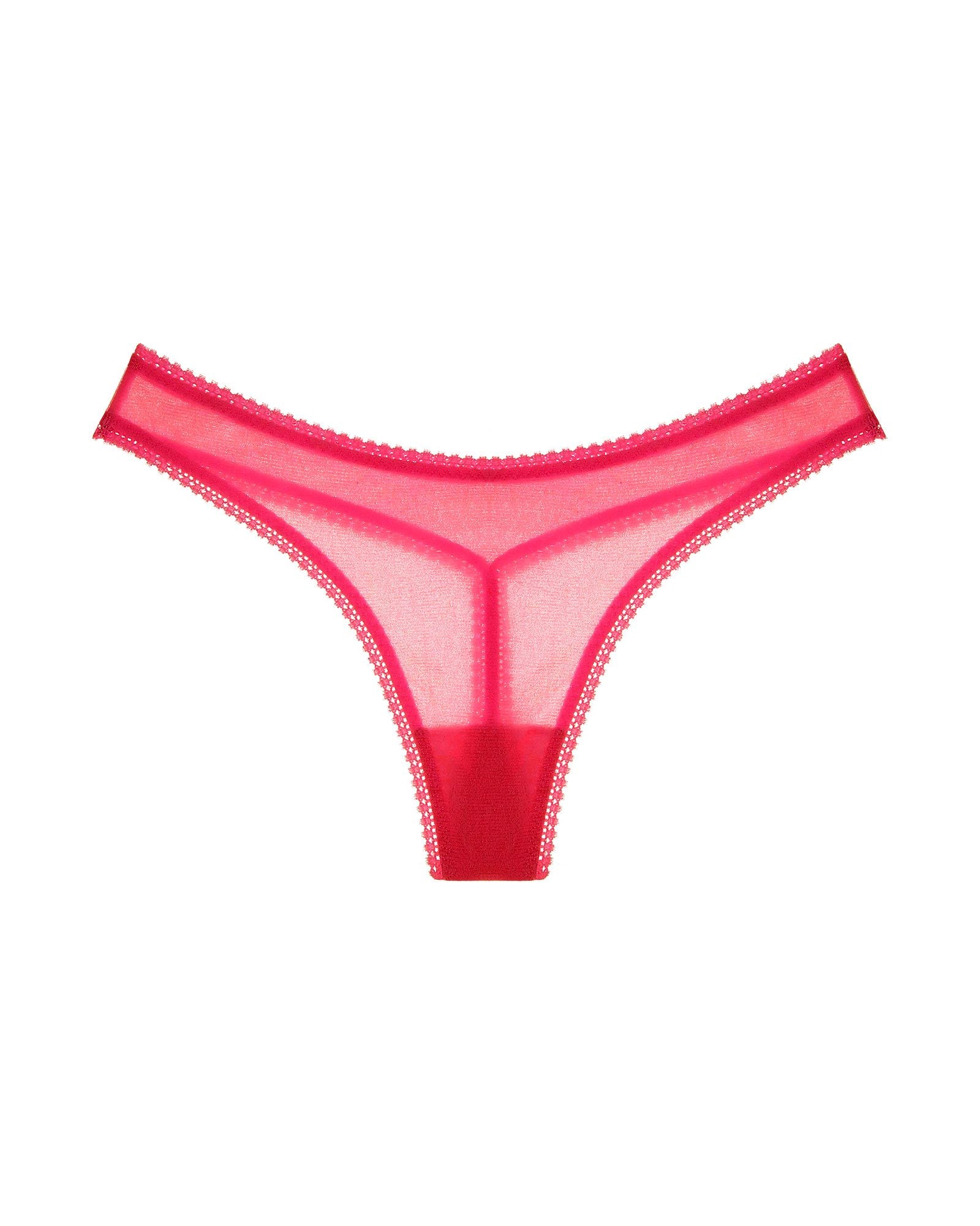 OnGossamer Solid Mesh Hip-G Thong in red