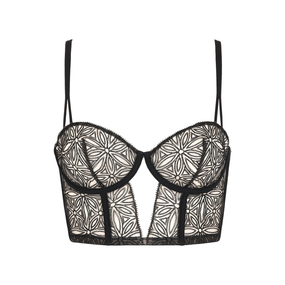 HUIT Infini Demi Bustier in black | huit-lingerie