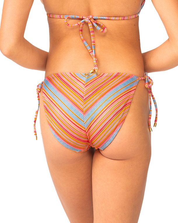 PilyQ Balboa Tie Side Swim Bottom in orange