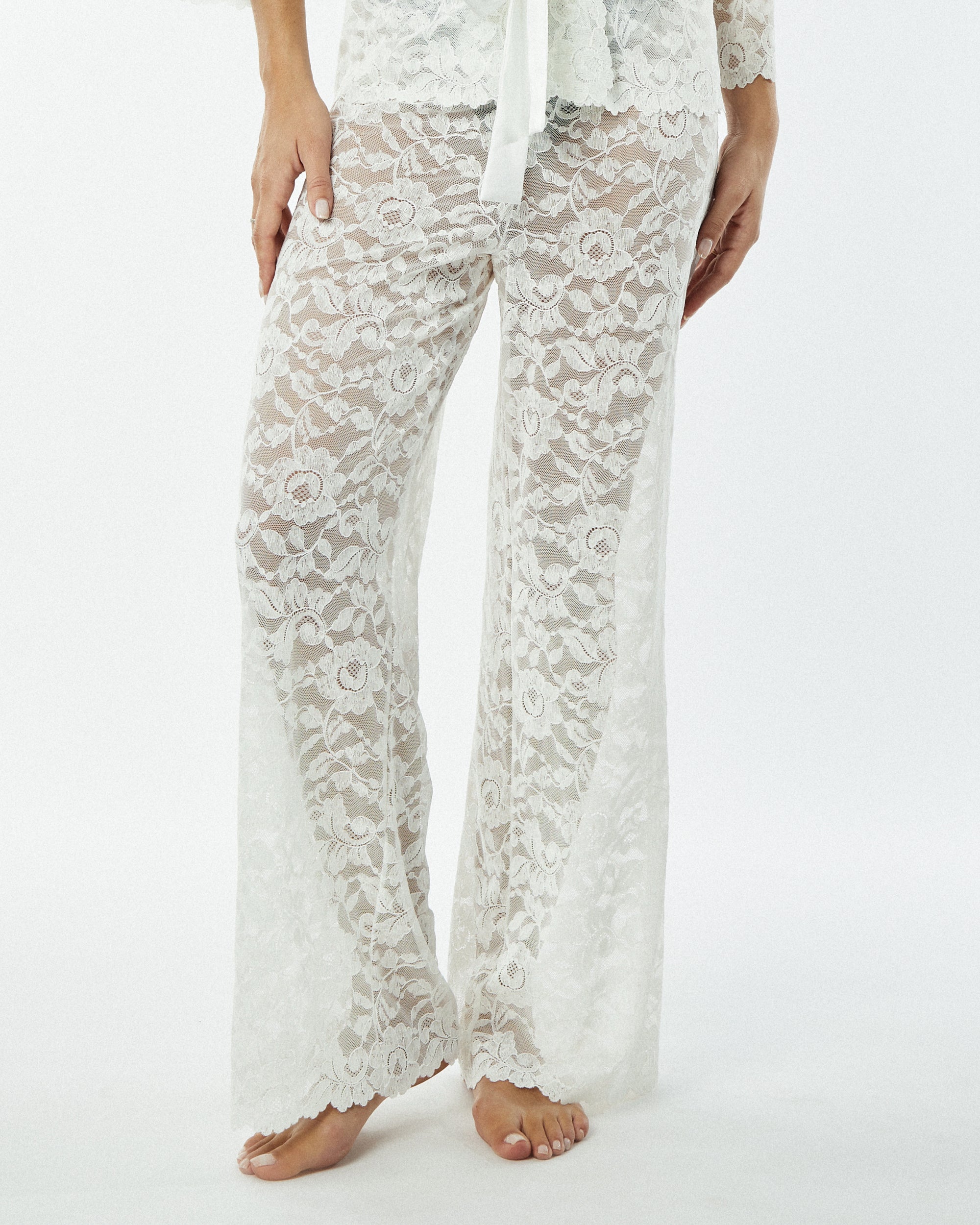 Natori Allover Lace Pant in black