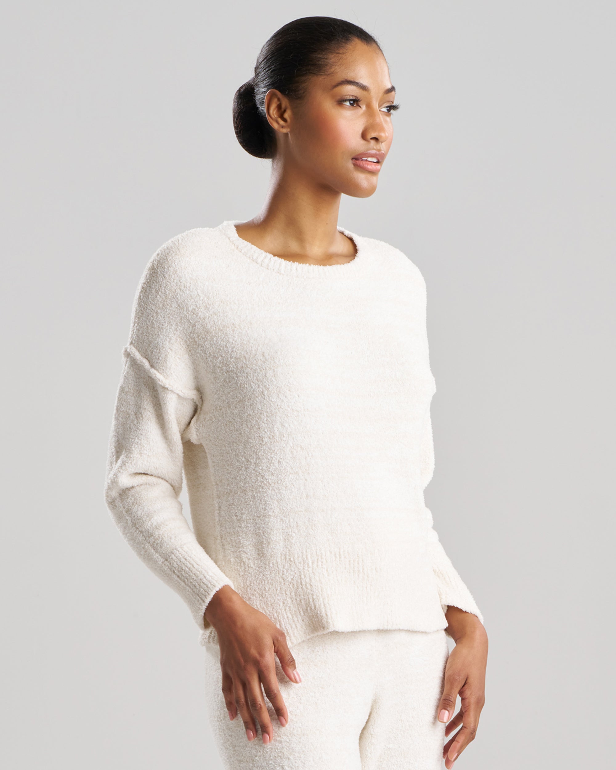 Natori Cozy Luxe Longsleeve Top in white