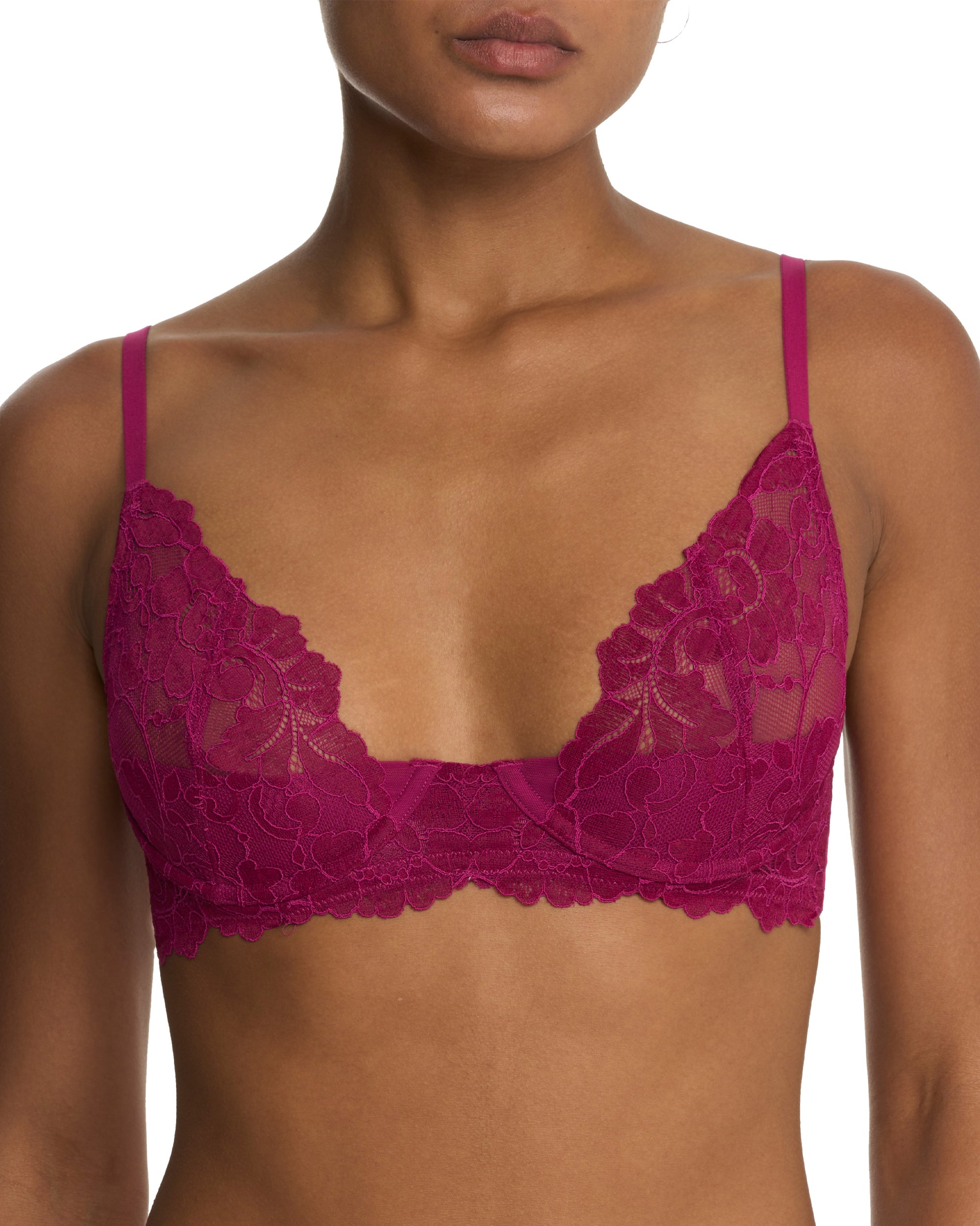 Natori Peony Unlined Underwire Bra in red