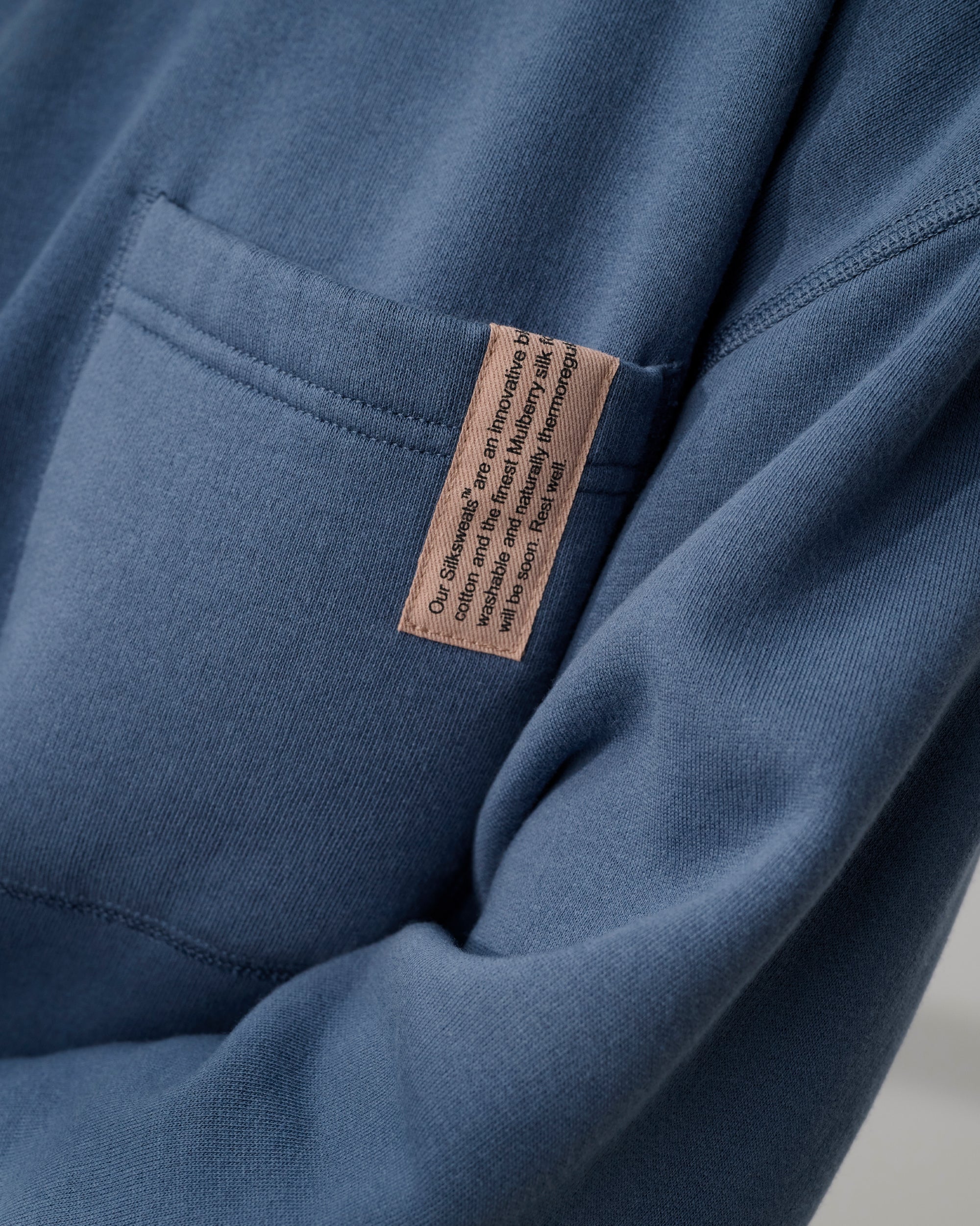 Lunya Silksweats Midweight Reversible Crew Neck Sweatshirt in blue