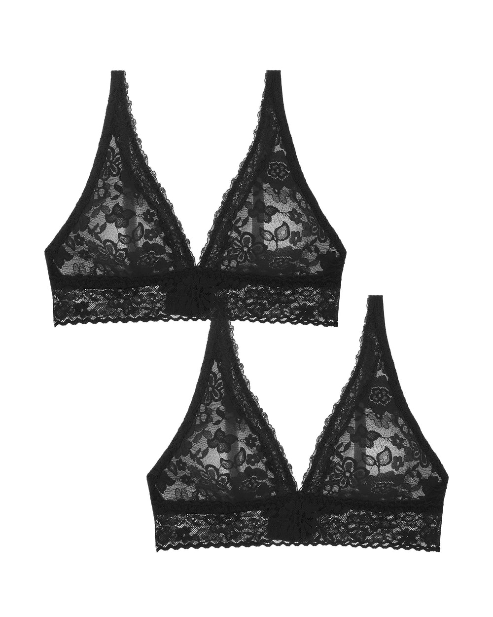 Journelle Lace Plunge Bralette 2 Pack in black