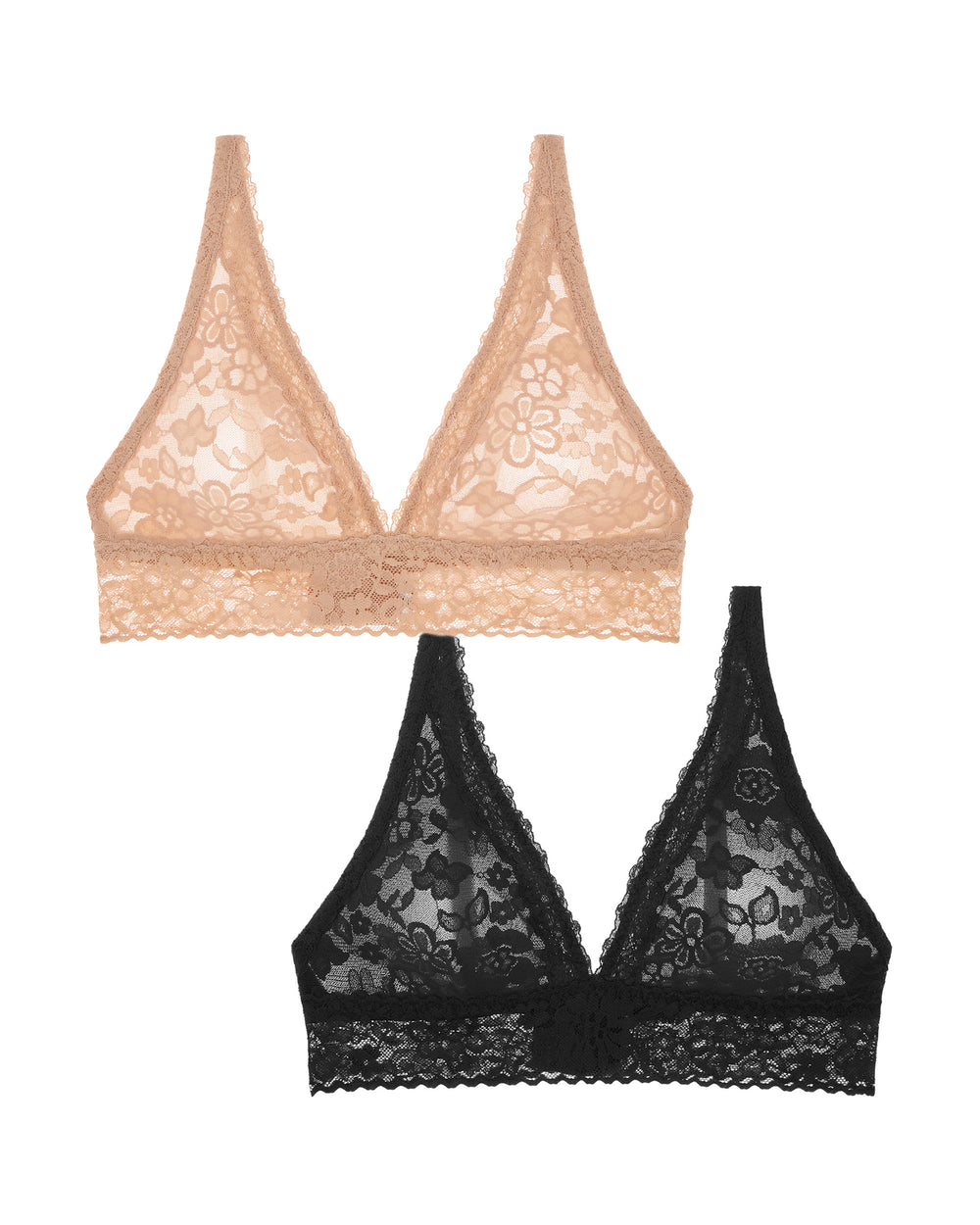 Journelle Lace Plunge Bralette 2 Pack in black