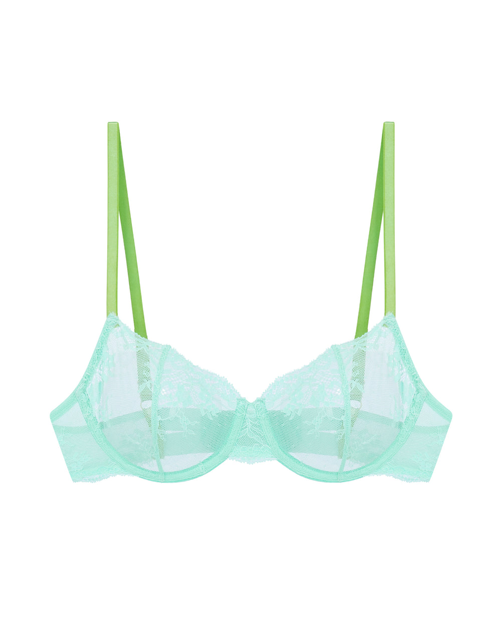 Dora Larsen Tove Floral Lace Underwire Bra in green