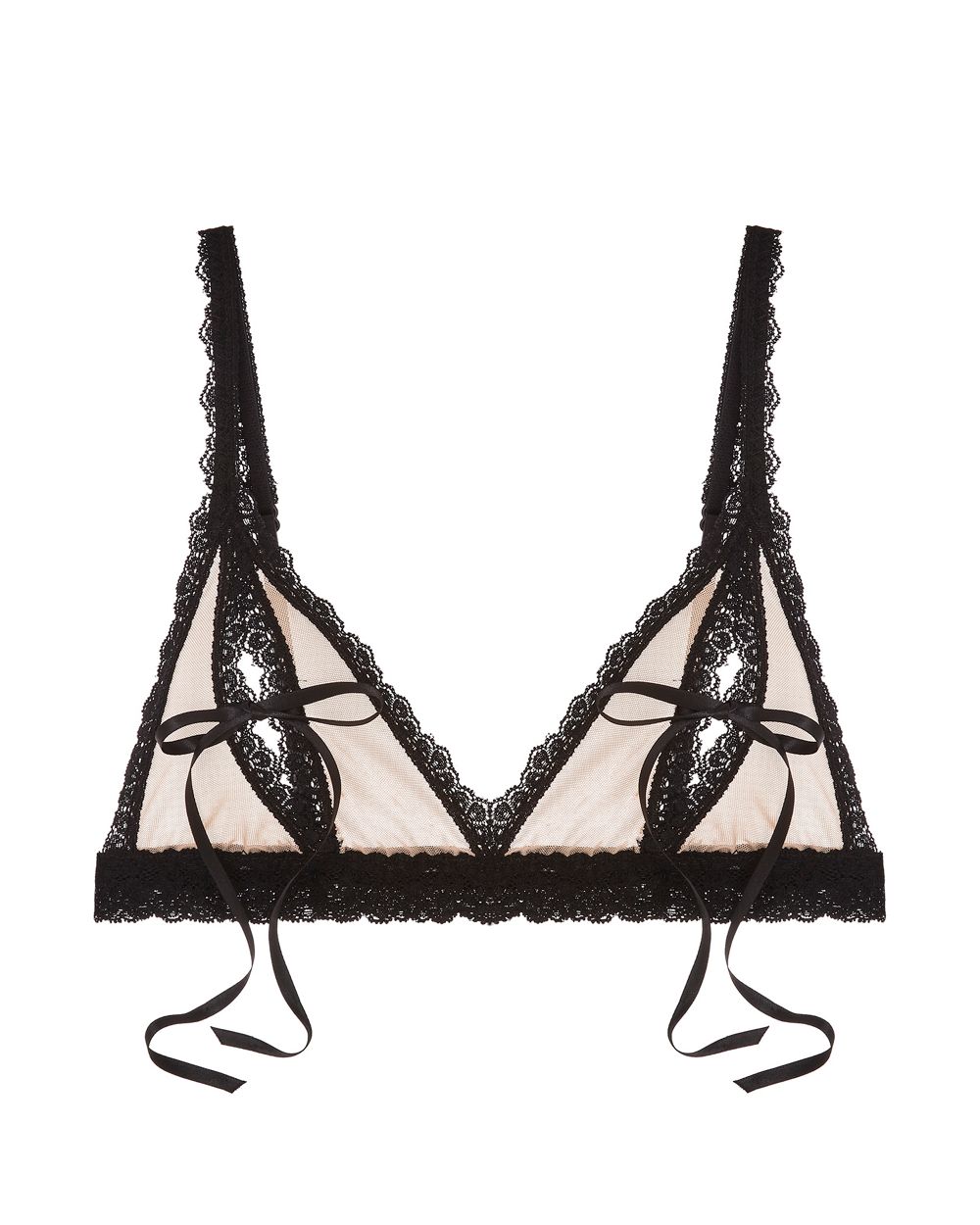 Hanky Panky Racy Nude Illusion Peek-A-Boo Bralette in black
