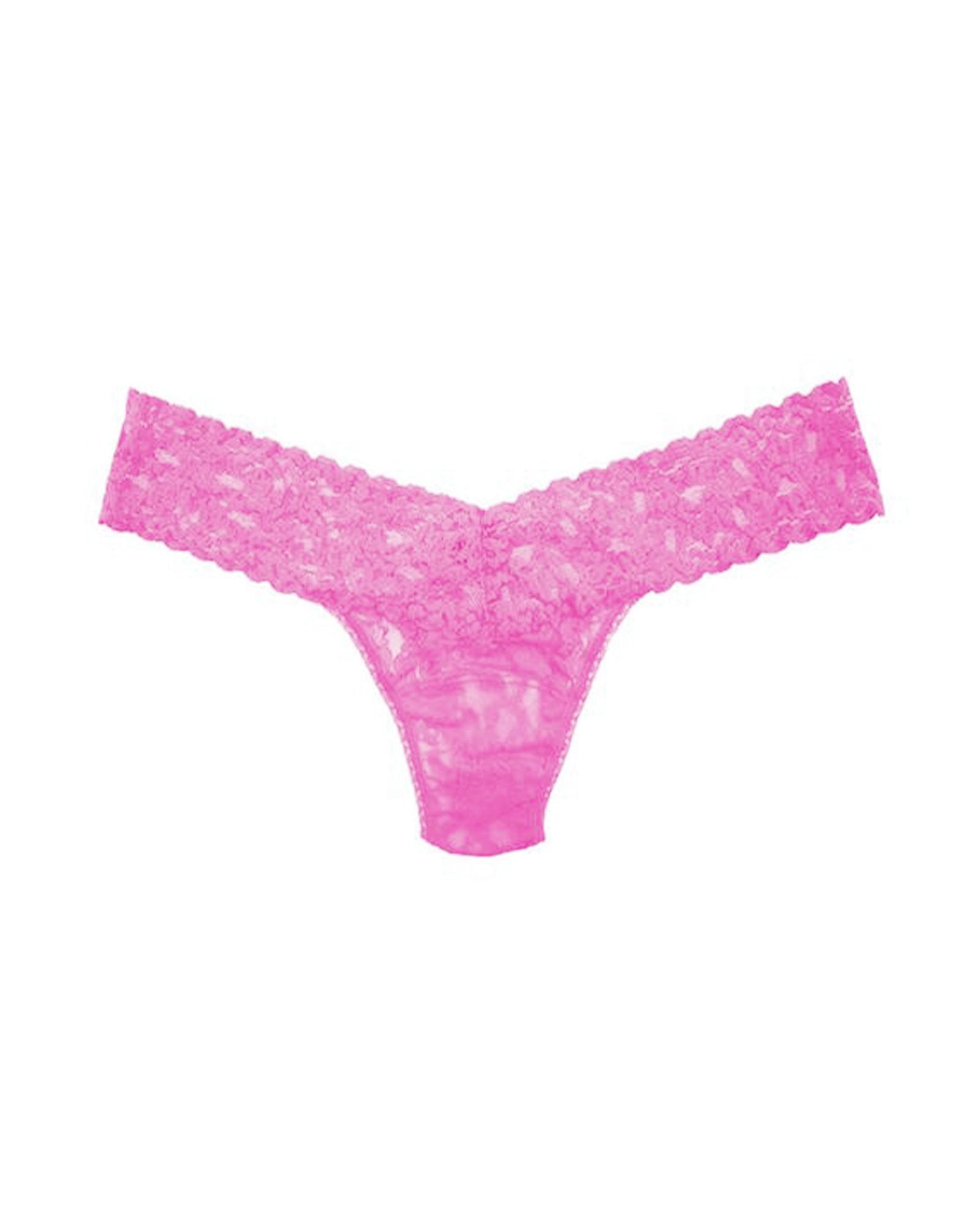 Hanky Panky Signature Lace Low-Rise Thong (Rolled) in pink