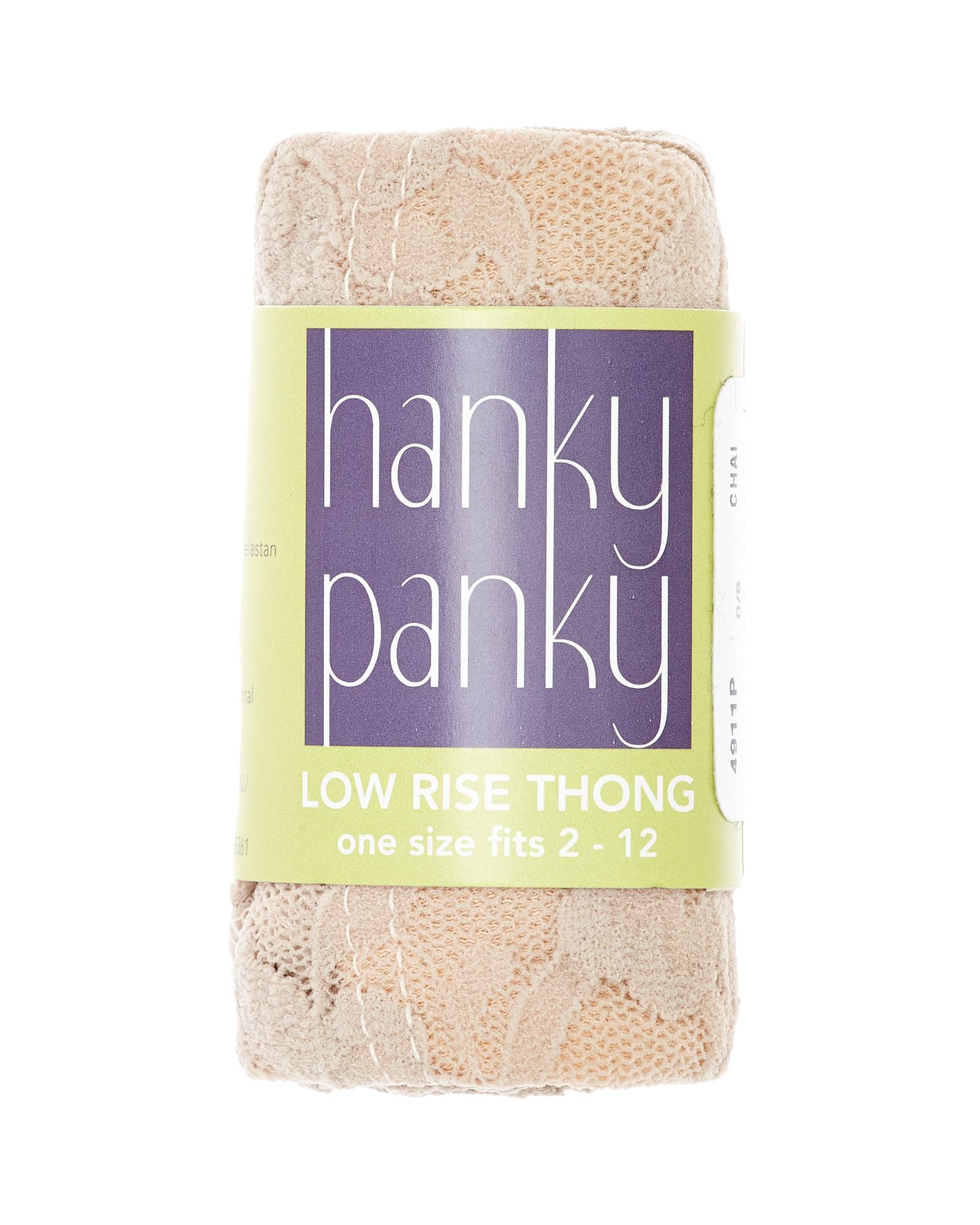 Hanky Panky Signature Lace Low-Rise Thong (Rolled) in beige