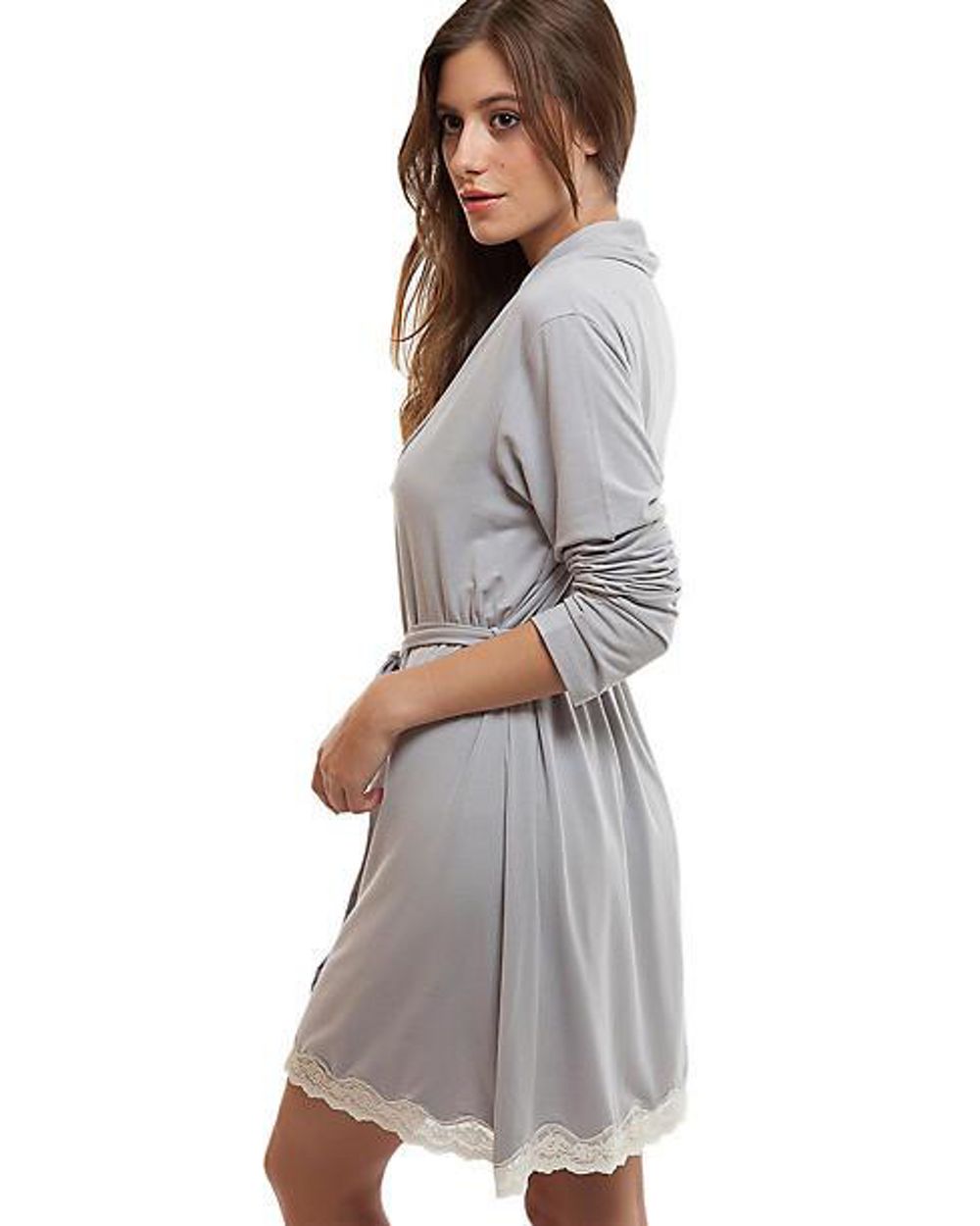 Eberjey Lady Godiva Classic Robe in gray