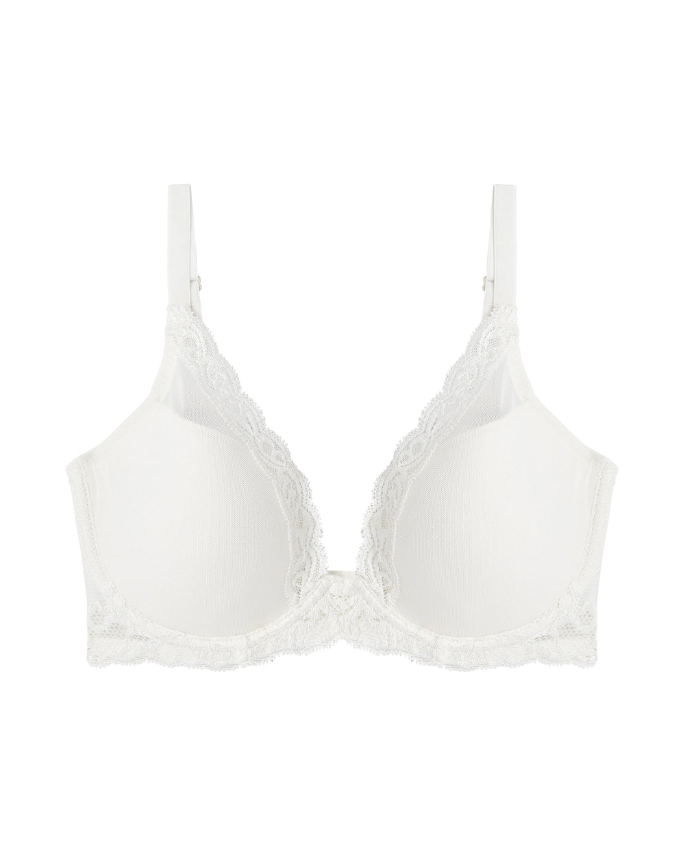 Natori Feathers Contour Plunge Bra in white