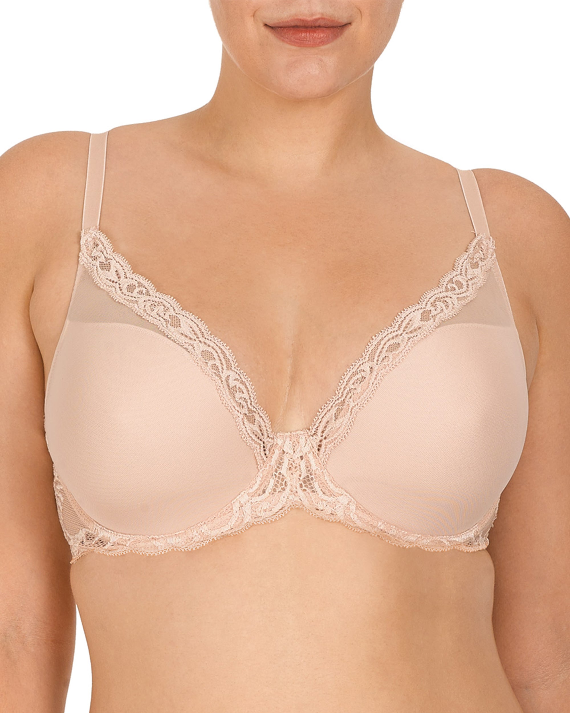 Natori Feathers Contour Plunge Bra in pink