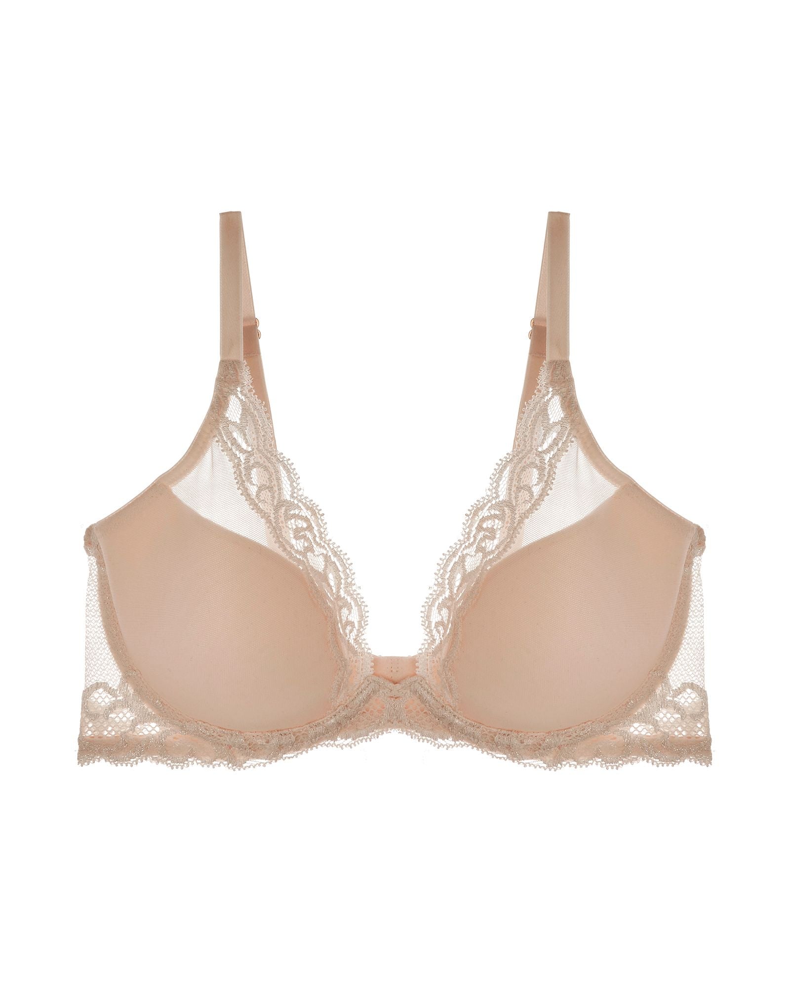 Natori Feathers Contour Plunge Bra in beige