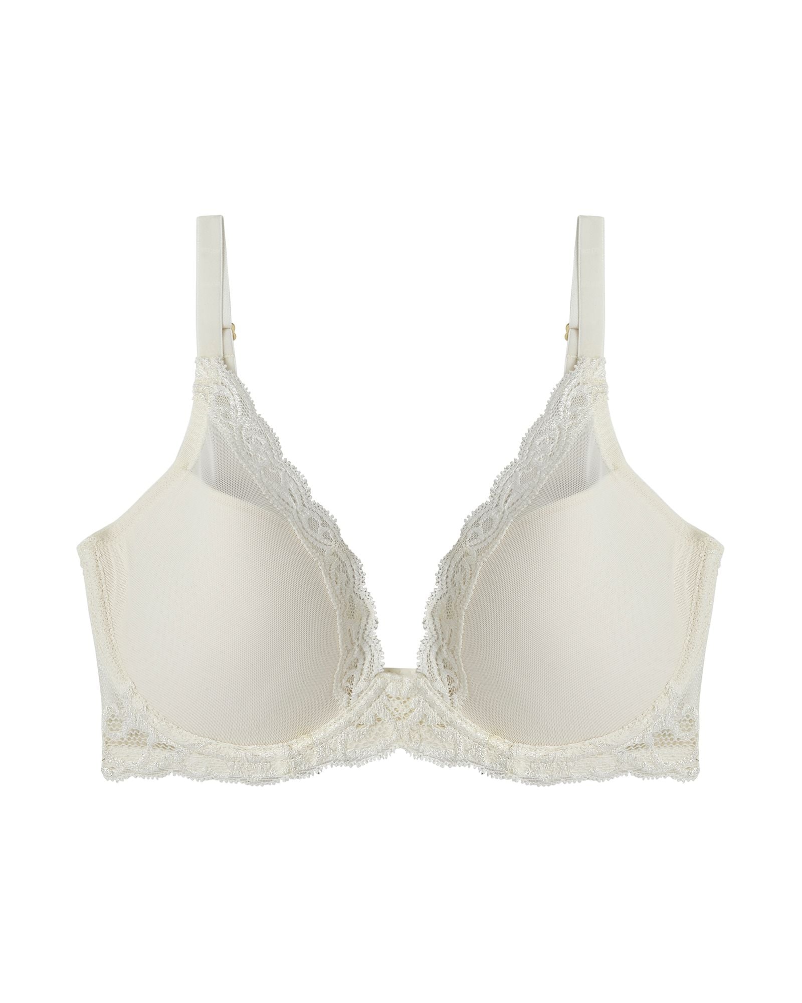Natori Feathers Contour Plunge Bra in white