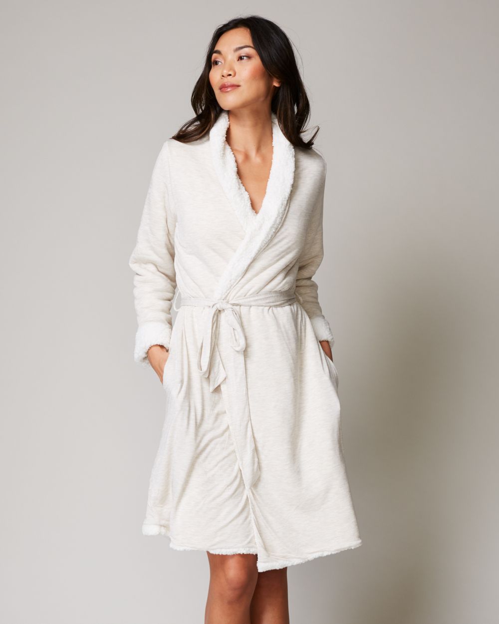 Eberjey Alpine Chic Classic Robe in gray