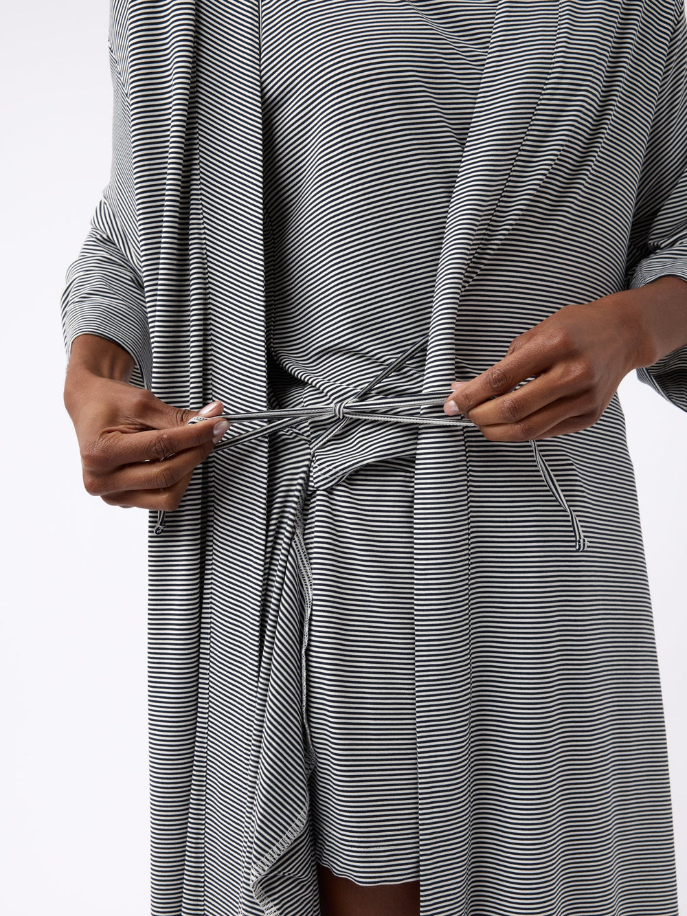 Women's Bamboo Stretch-Knit Kimono Robe in gray | Cozy Earth