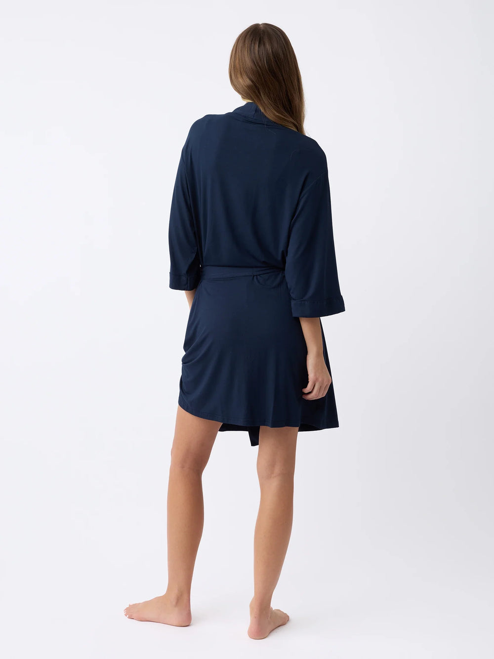 Women's Bamboo Stretch-Knit Kimono Robe in gray | Cozy Earth