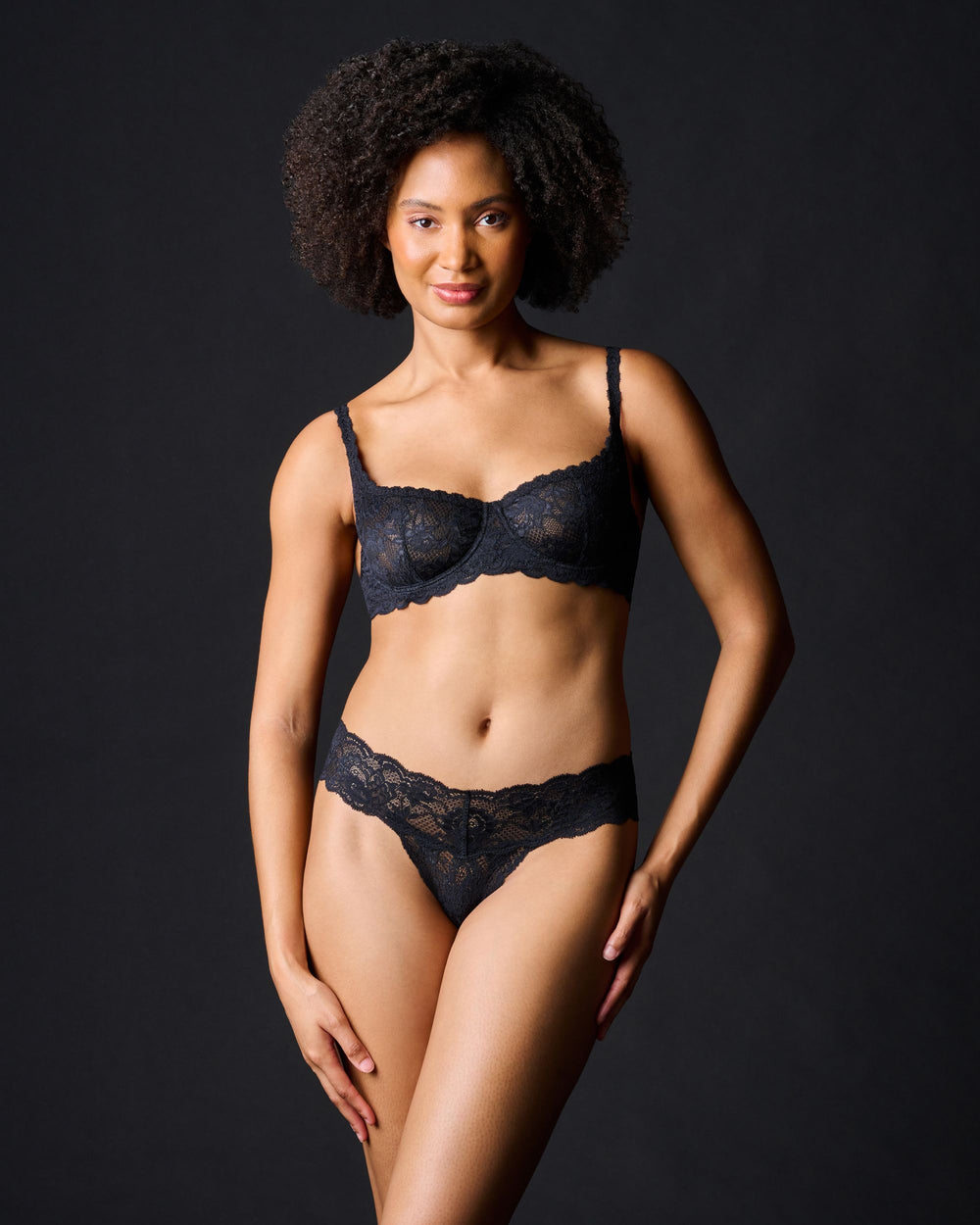 Cosabella Never Say Never Cutie Low Rise Thong (Rolled) in black