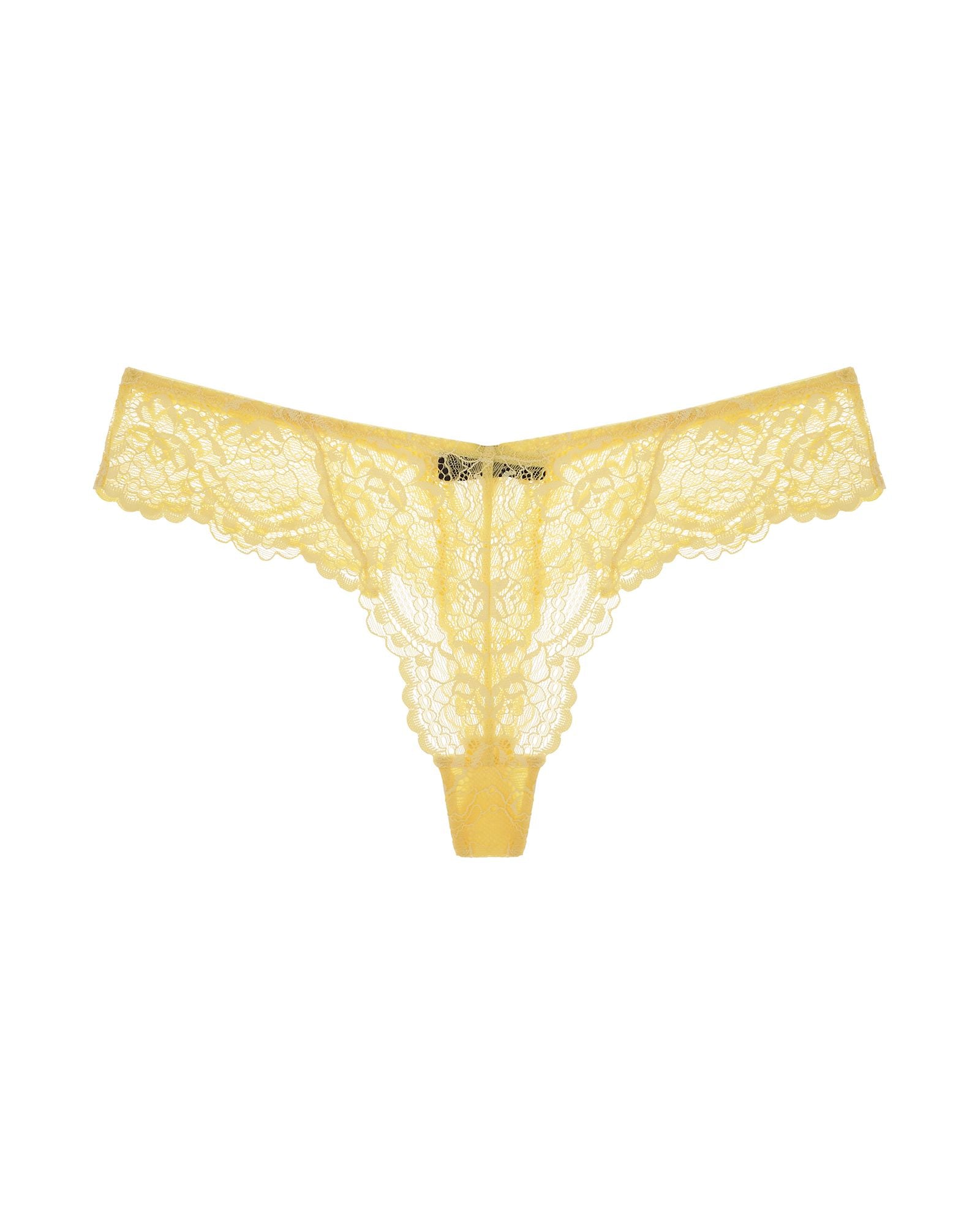 Samantha Chang All Lace Thong in yellow