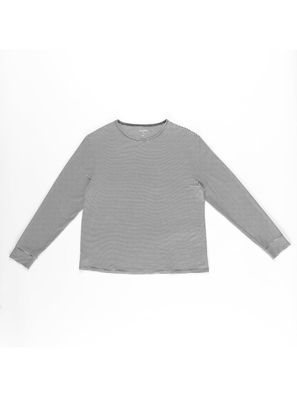 Women's Bamboo Stretch-Knit Long Sleeve Lounge Tee in black | Cozy Earth