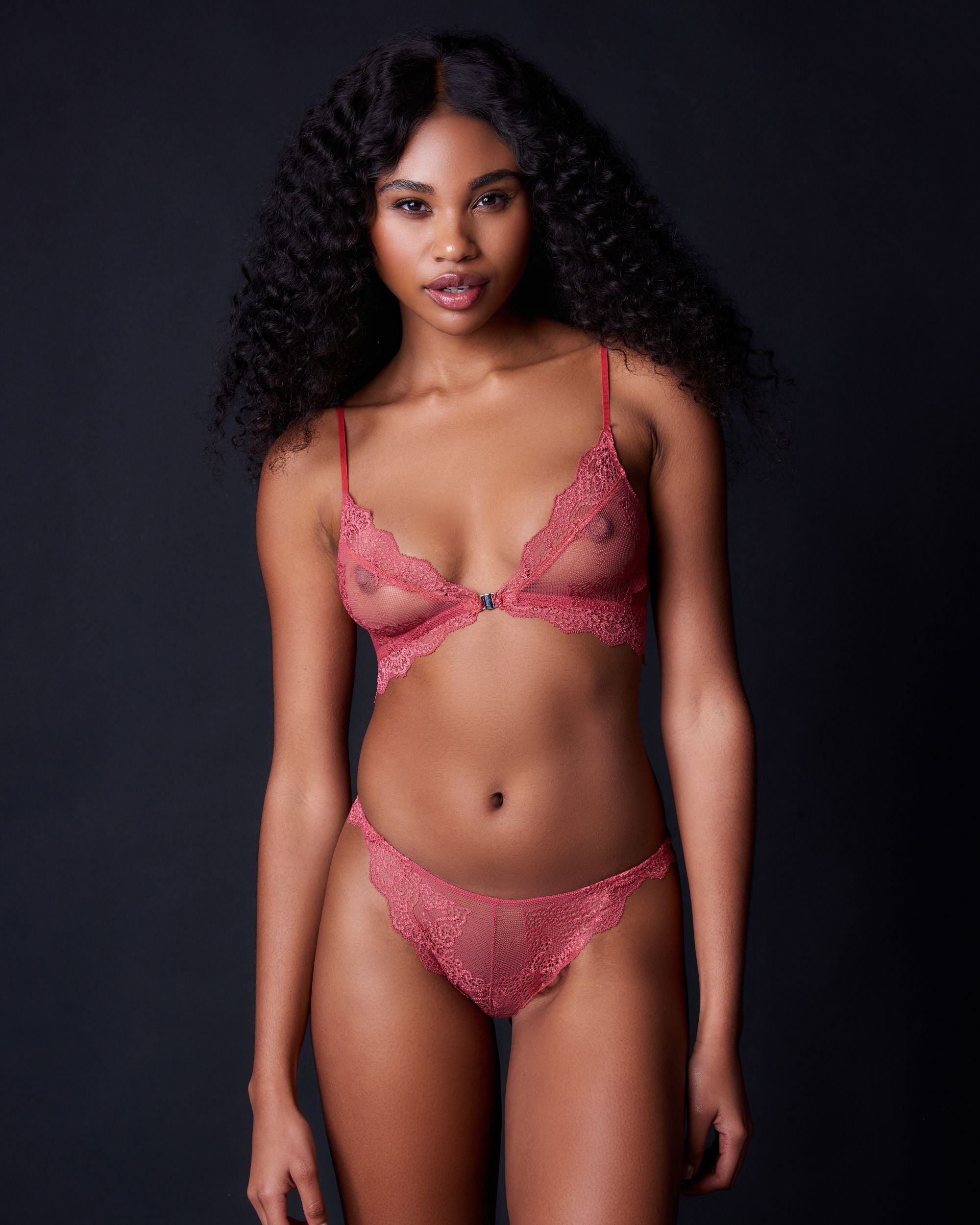 Only Hearts So Fine with Lace Bralette in pink